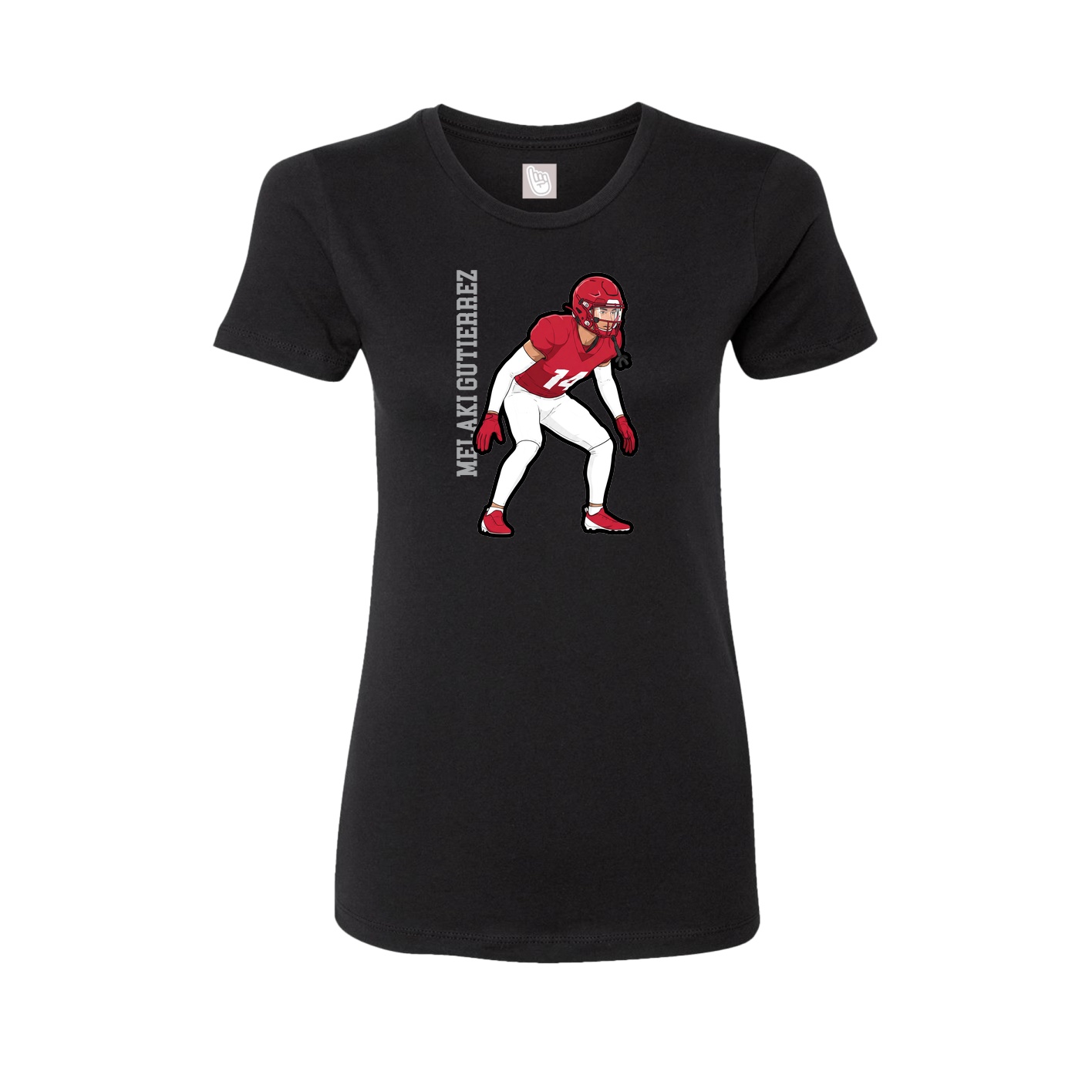 Fitted Women's Tee — Name Vertical in Black