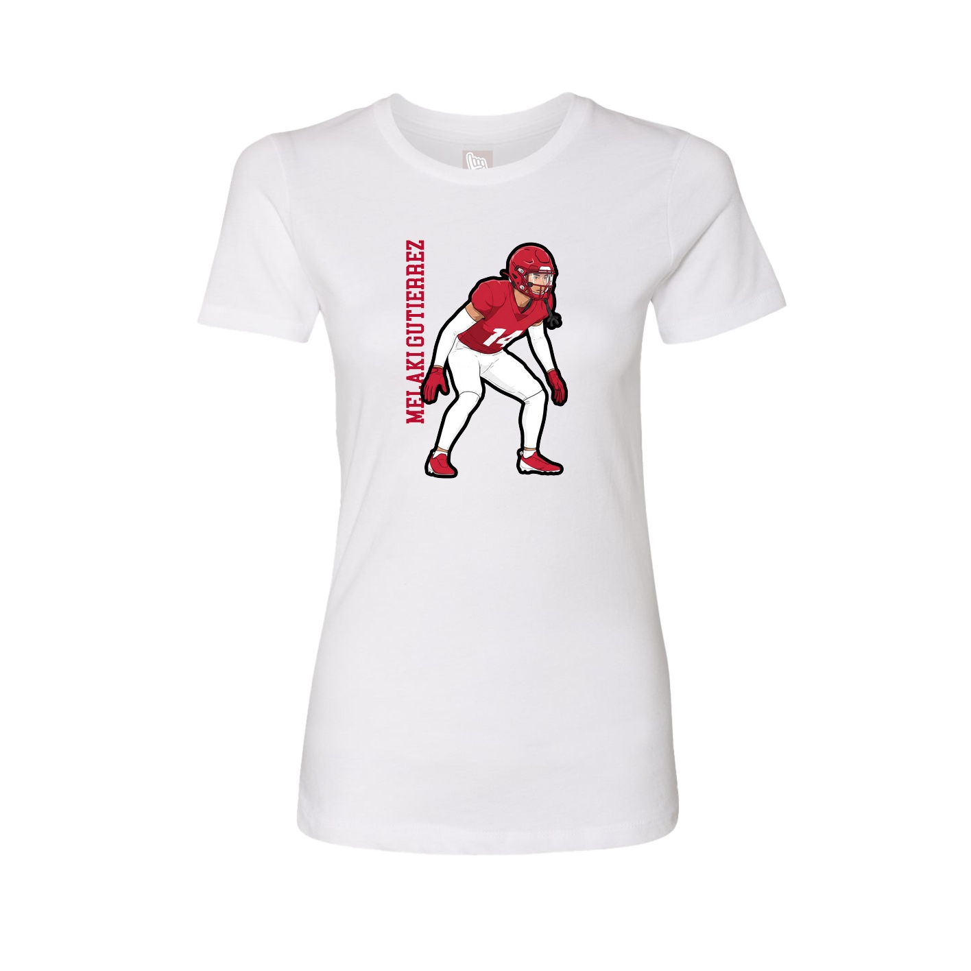 Womens Tee — Name Vertical in White