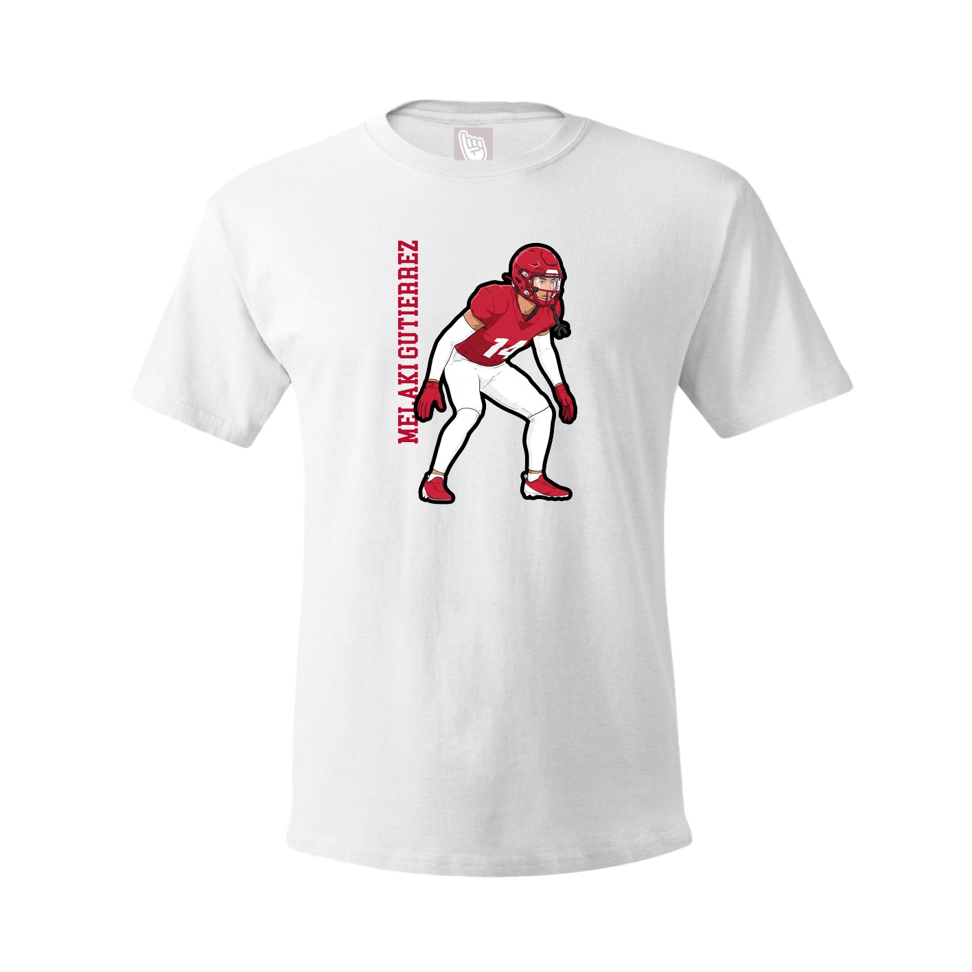Youth Tee — Name Vertical in White