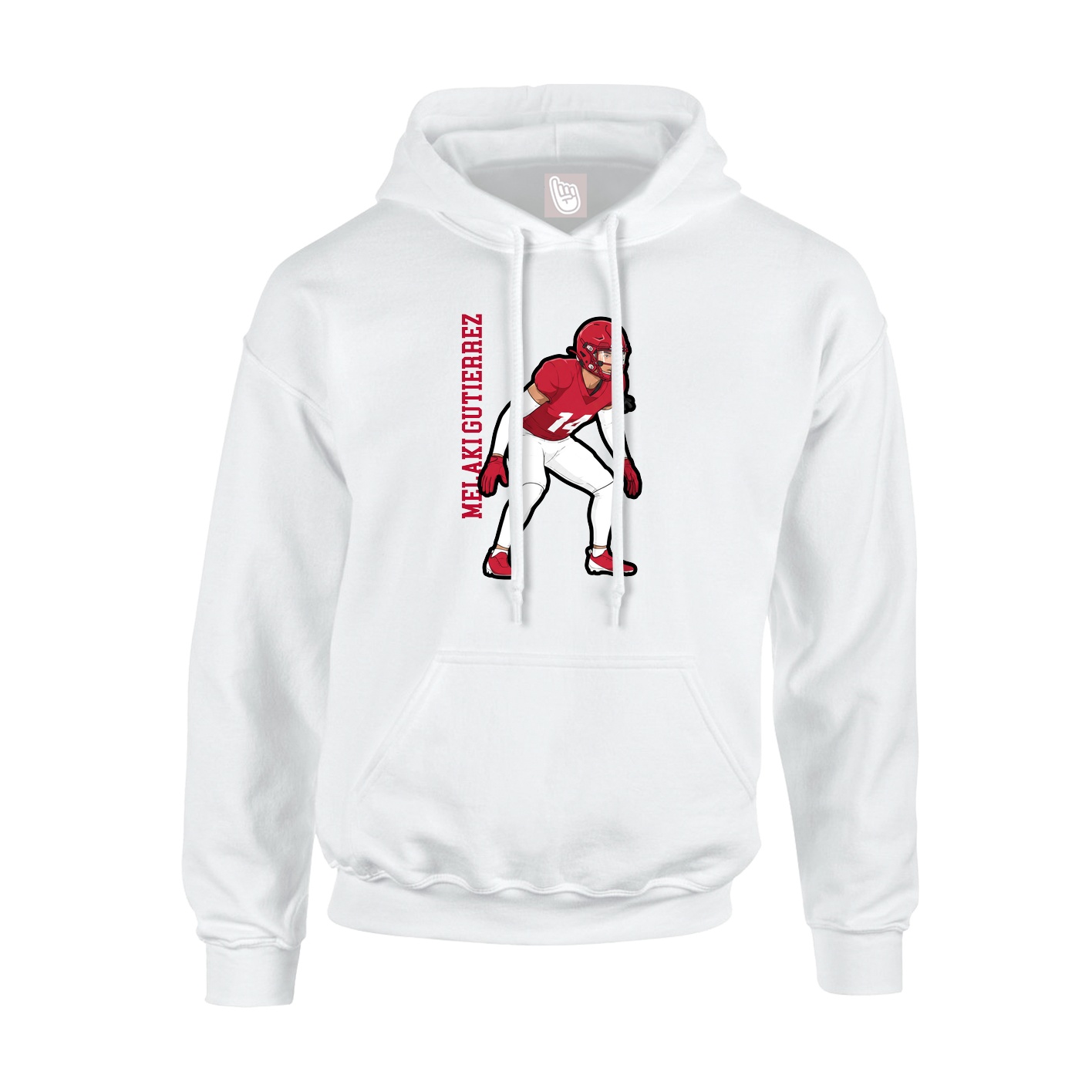 Hoodie — Name Vertical in White