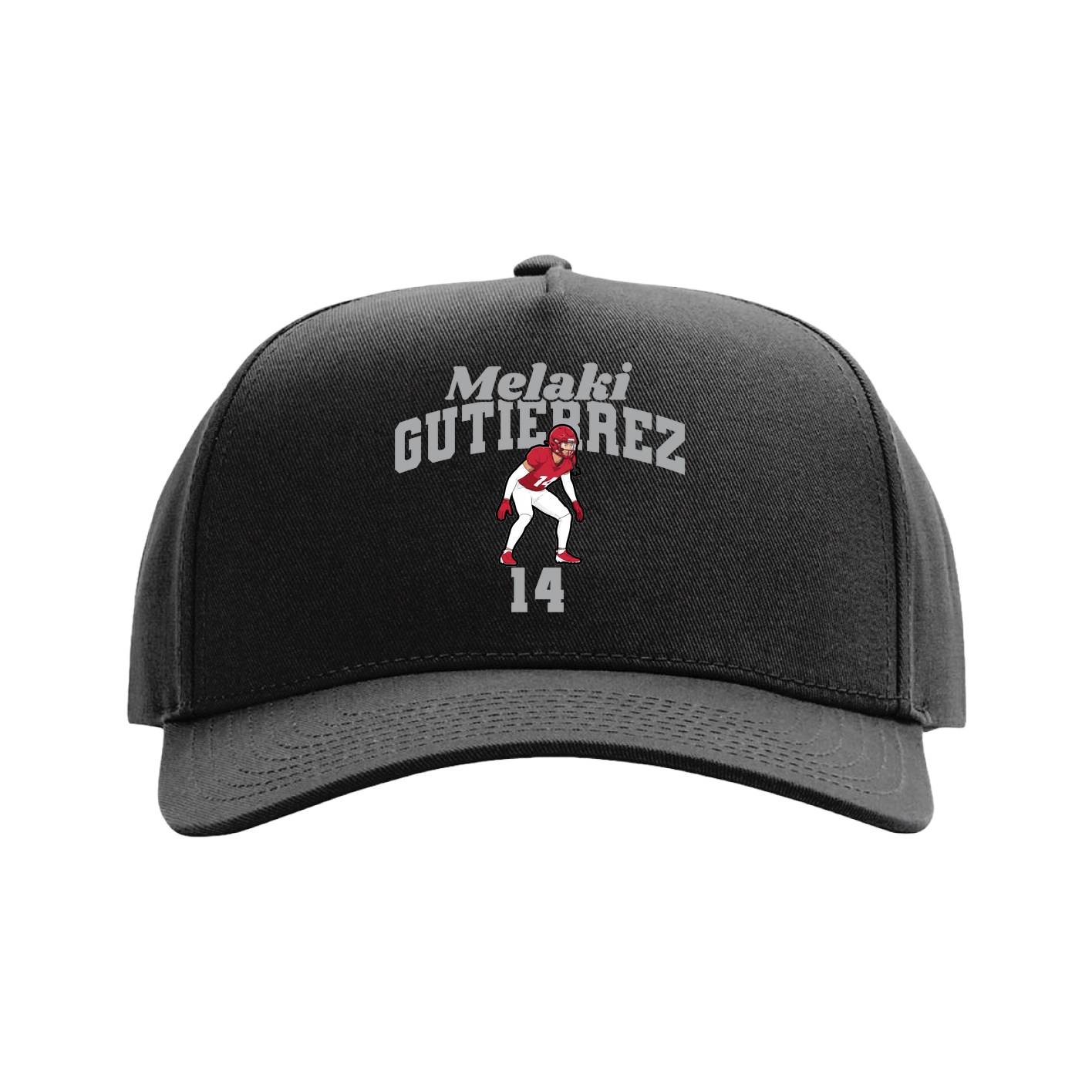 Full Fabric Five-Panel Champ Cap — Signature Arch in Black