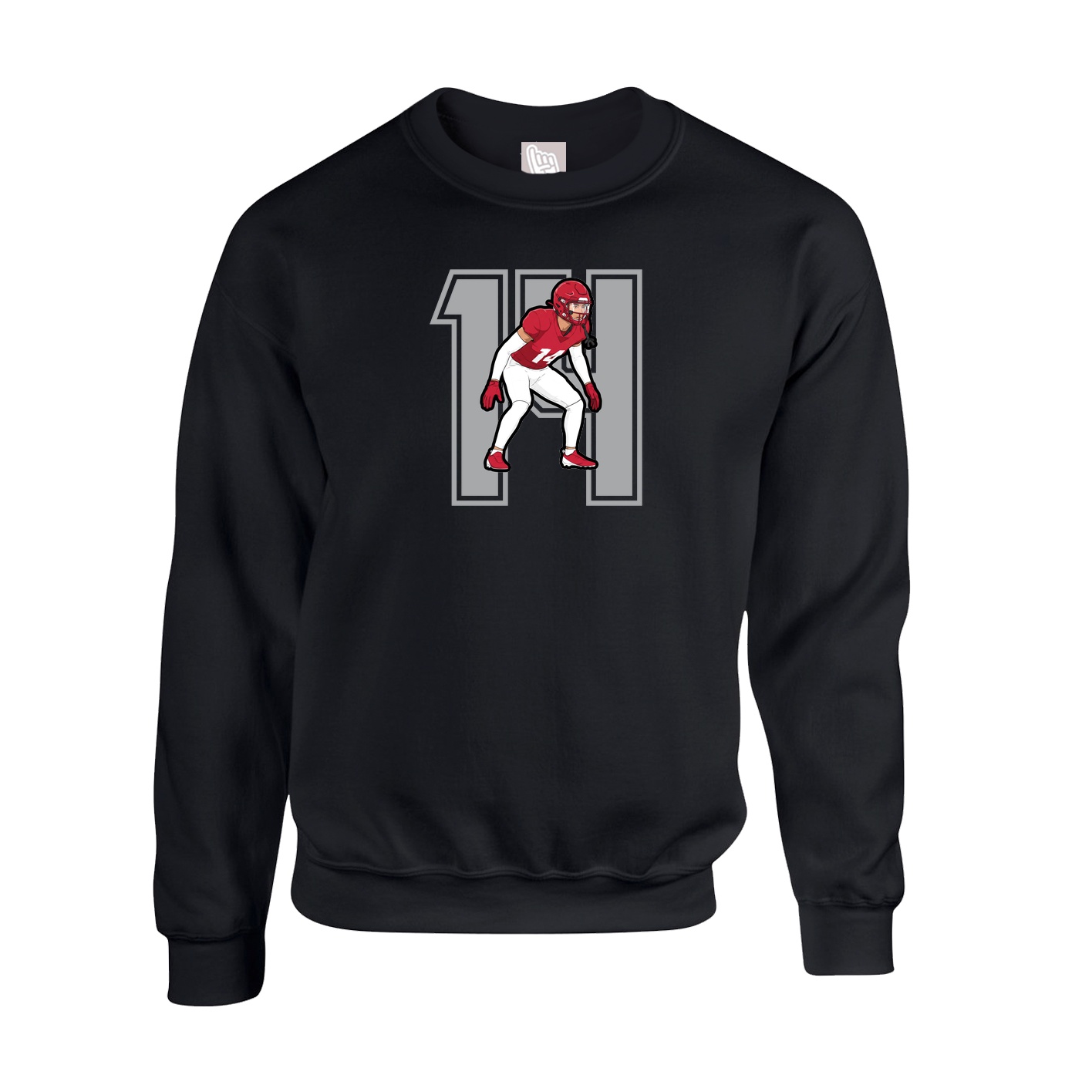 Fleece Crew — Number in Black