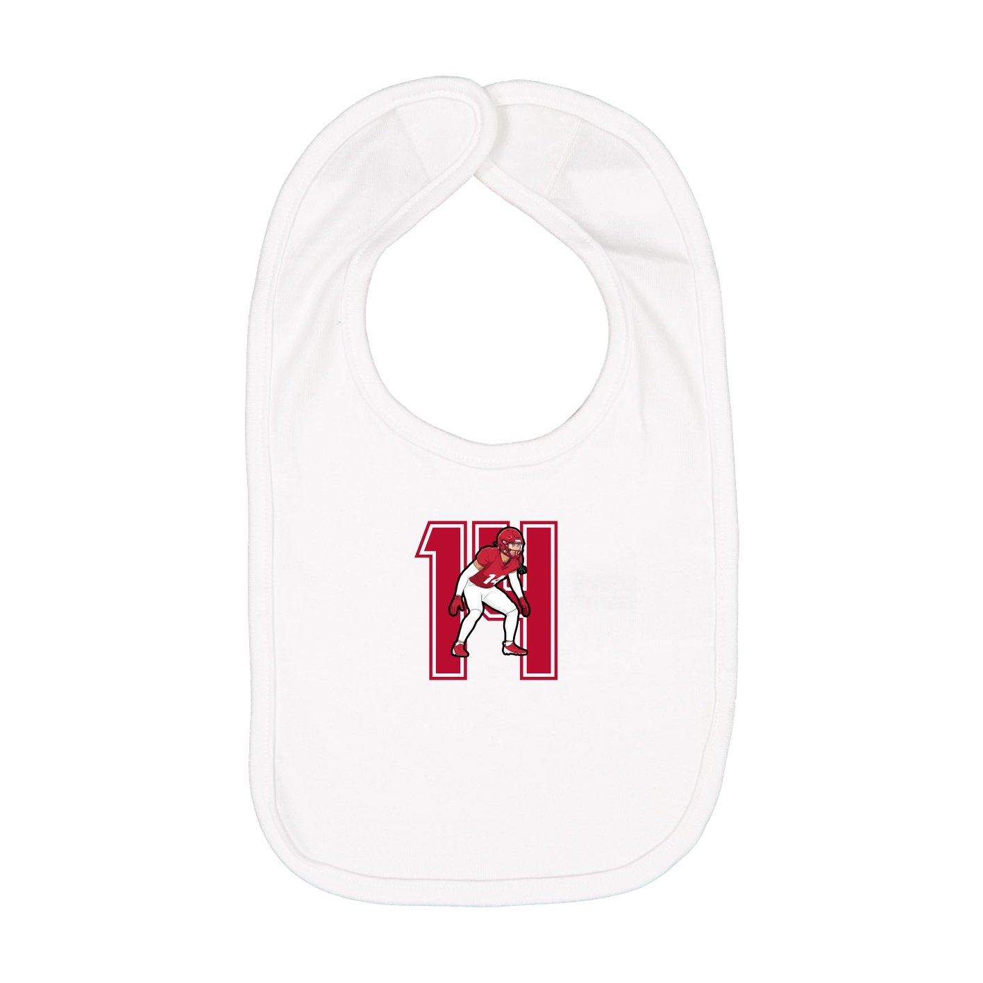 Infant Bib — Number in White