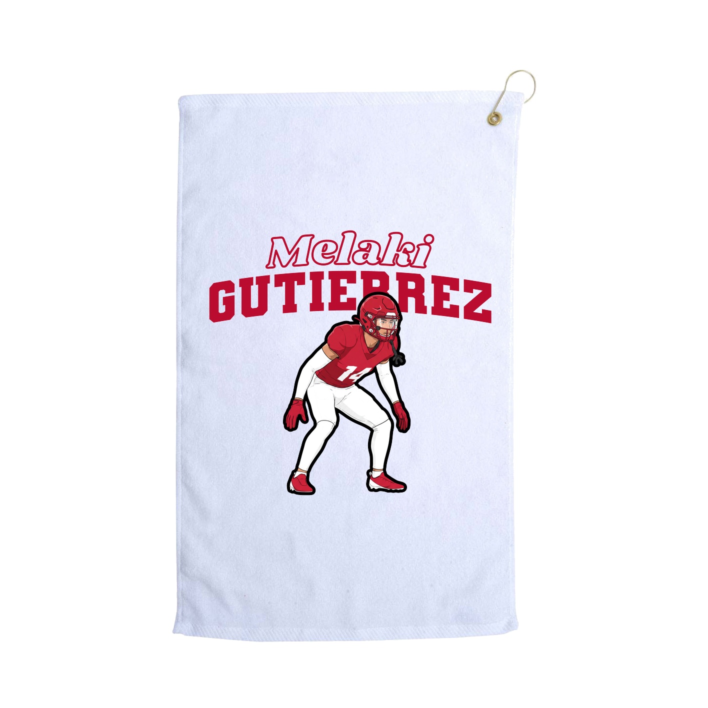 Golf Towel — Name Arch in White