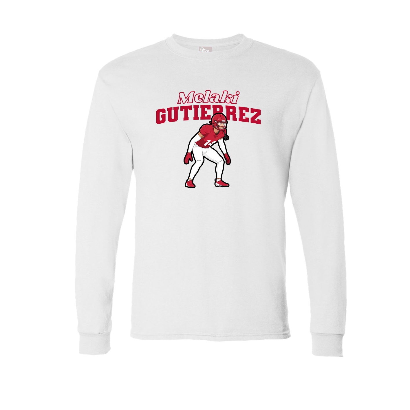 Long Sleeve Tee — Name Arch in White