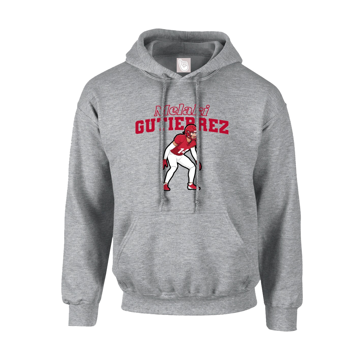 Youth Hoodie — Name Arch in Grey