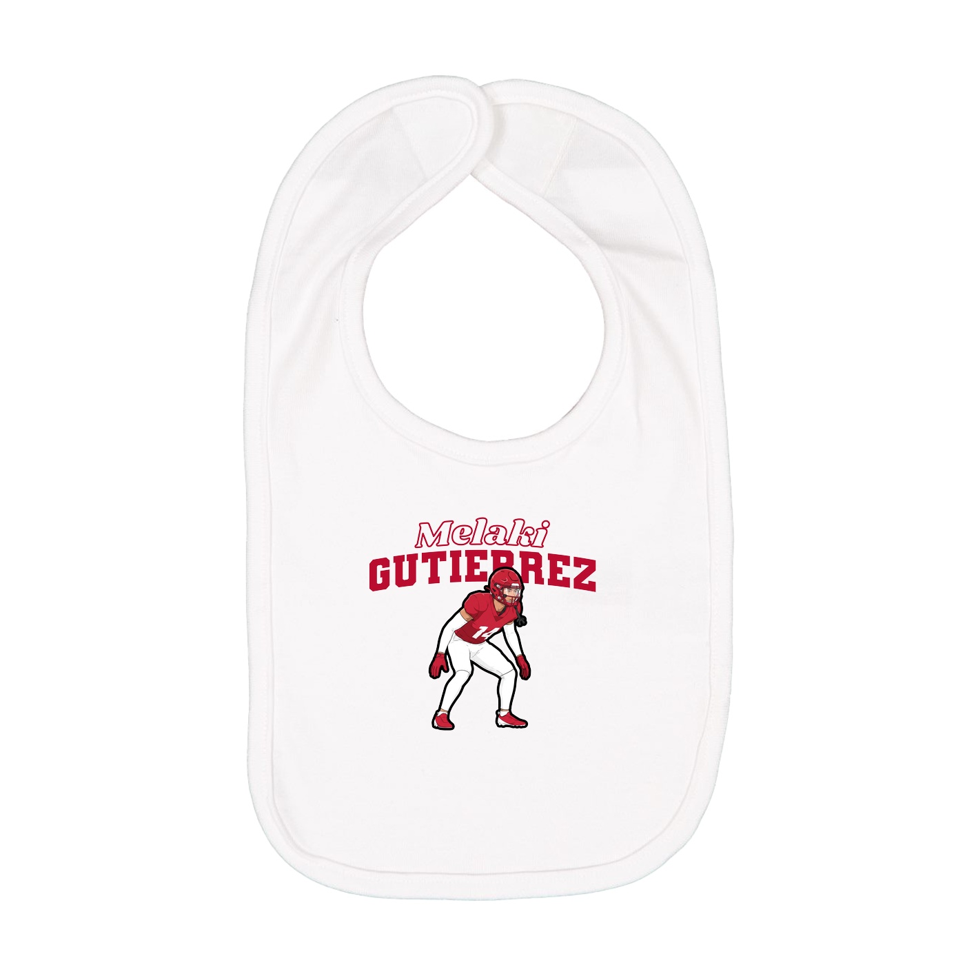 Infant Bib — Name Arch in White
