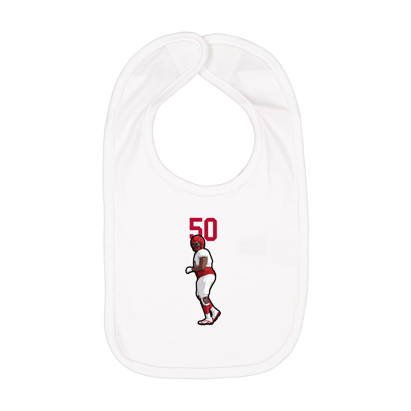 Infant Bib — Number Top in White