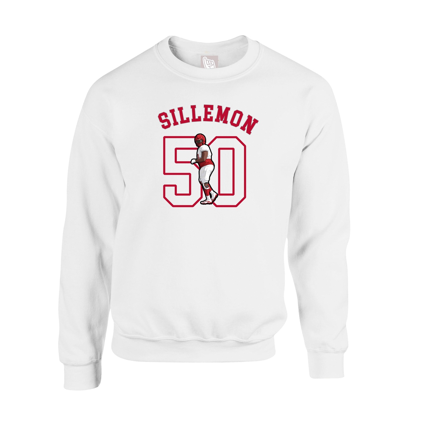 Fleece Crew — Shirsey Arch in White