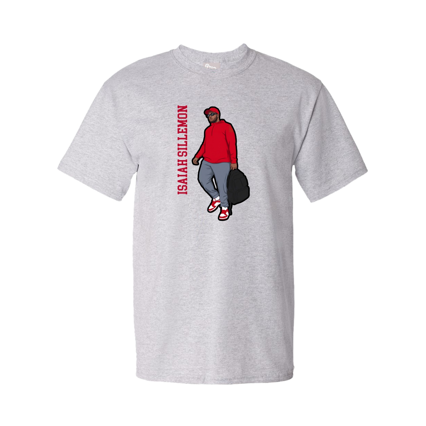 Tee — Name Vertical in Grey