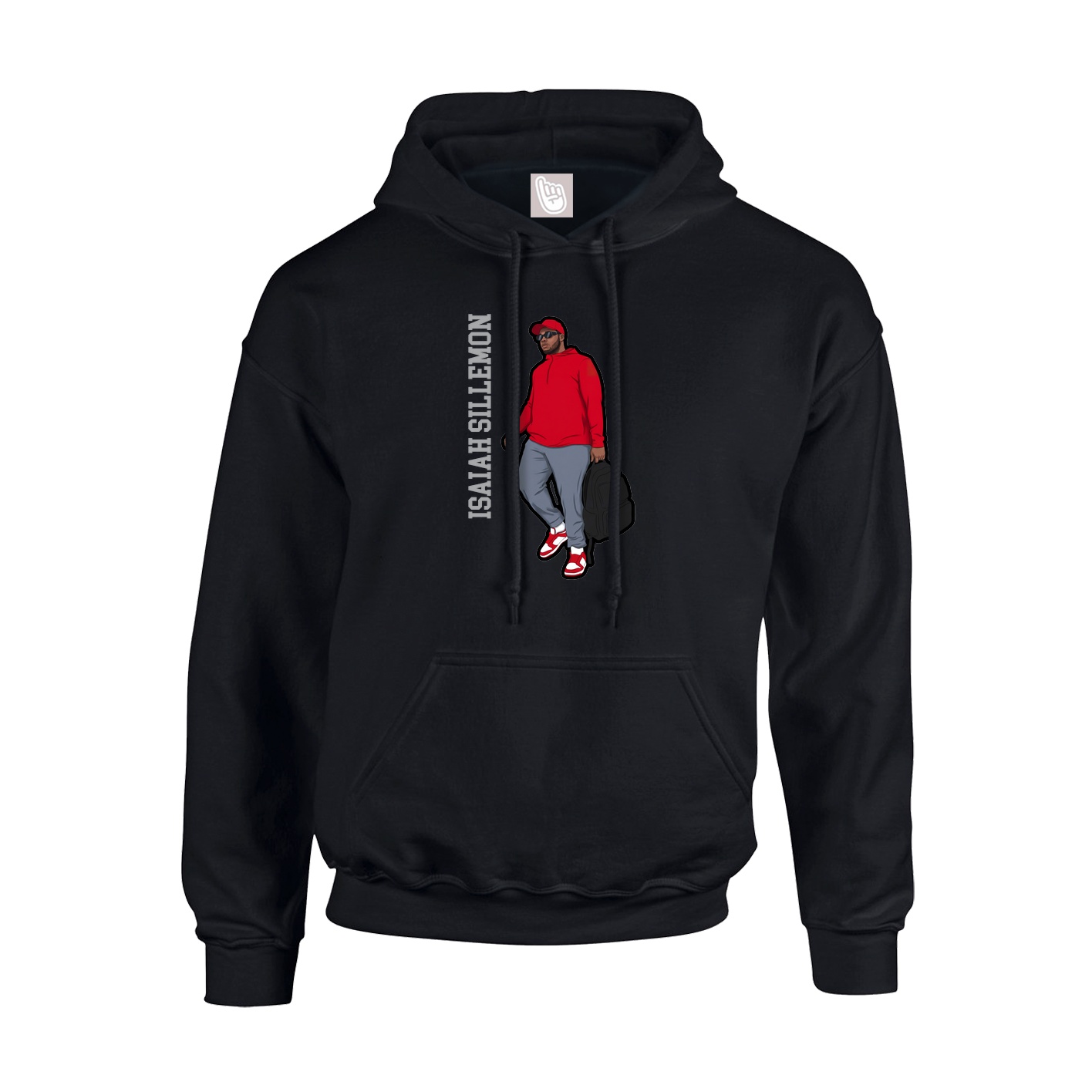 Hoodie — Name Vertical in Black