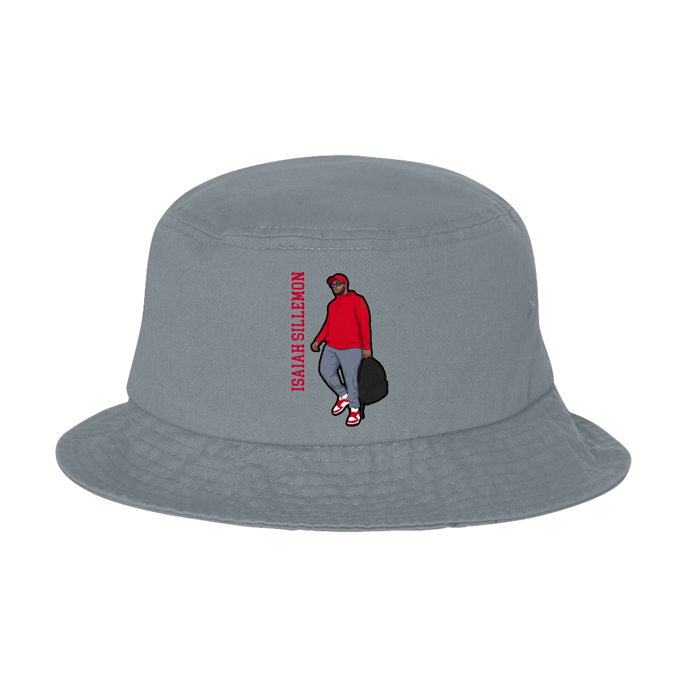 Bucket Cap — Name Vertical in Grey