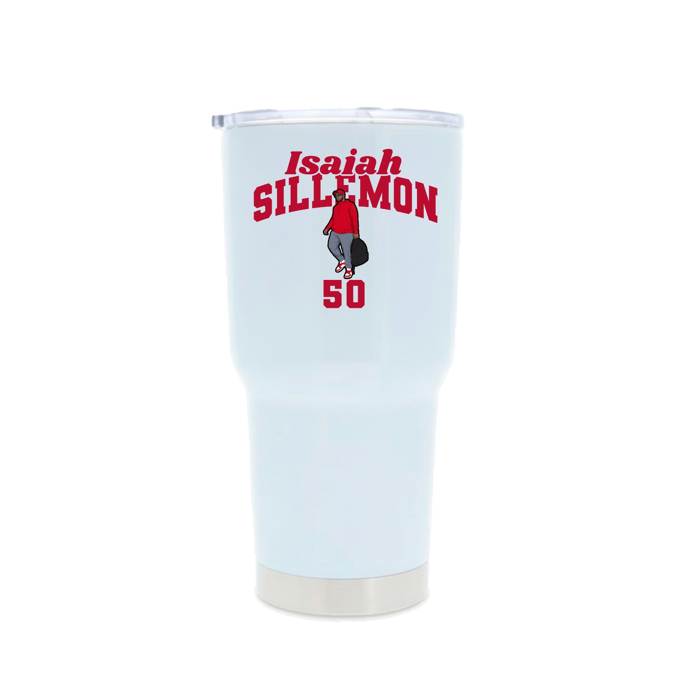 30oz Stainless Steel Tumbler — Signature Arch in White