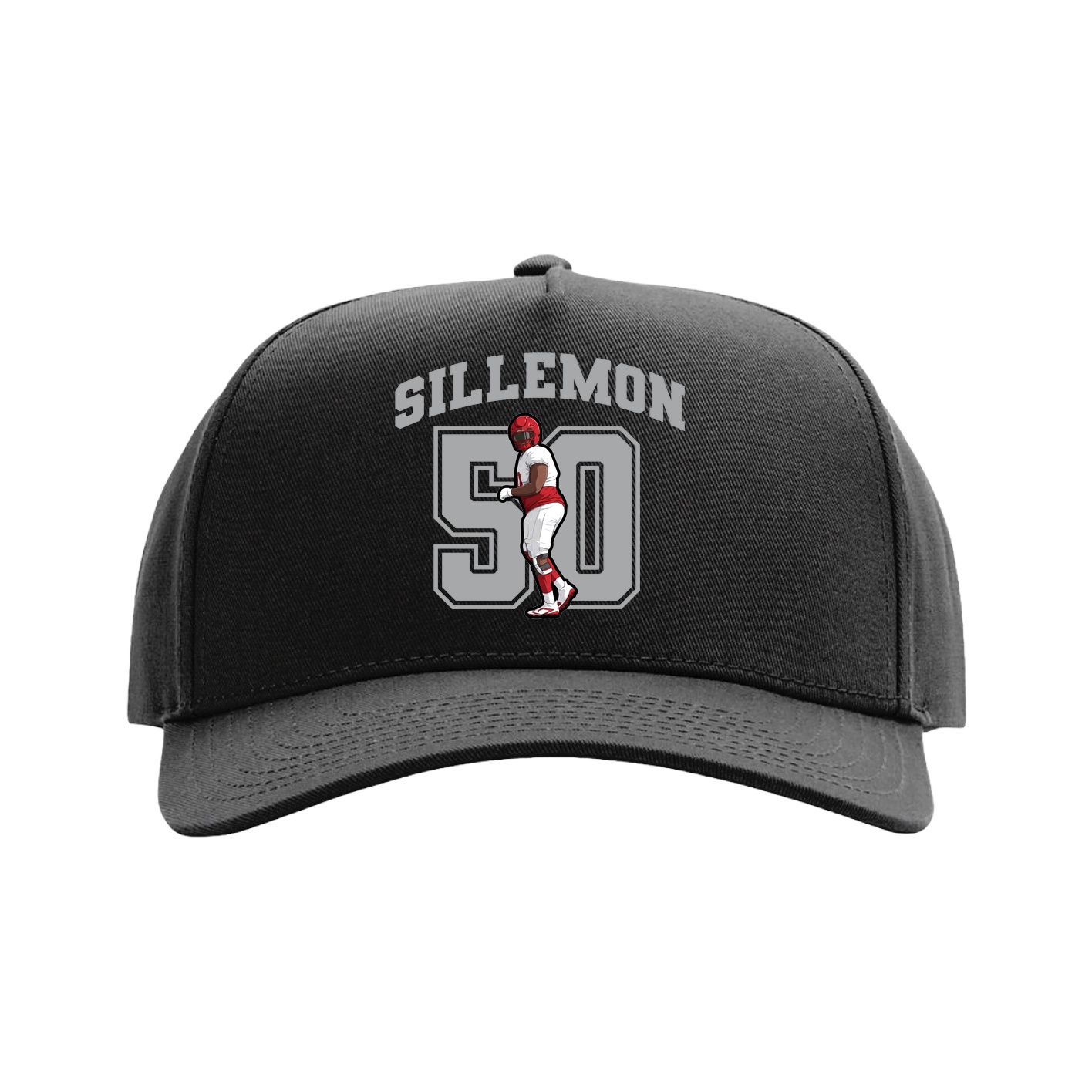 Full Fabric Five-Panel Champ Cap — Number in Black