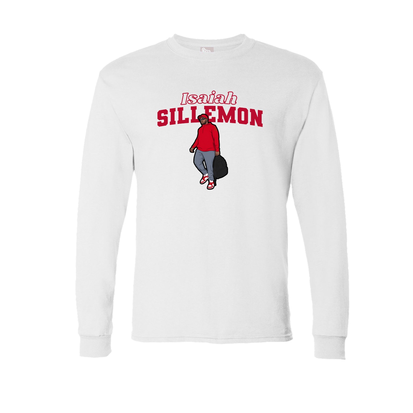 Long Sleeve Tee — Name Arch in White