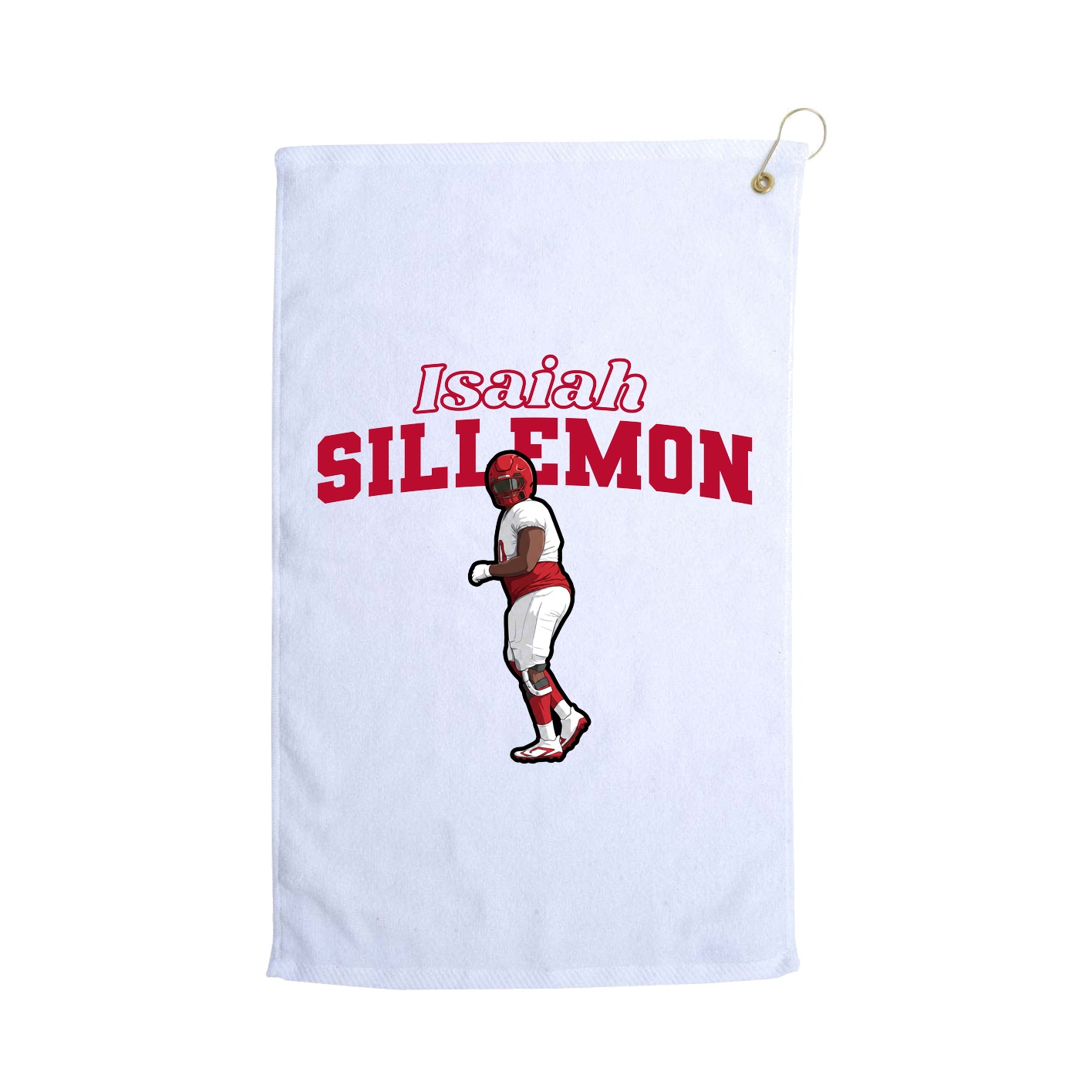 Golf Towel — Name Arch in White