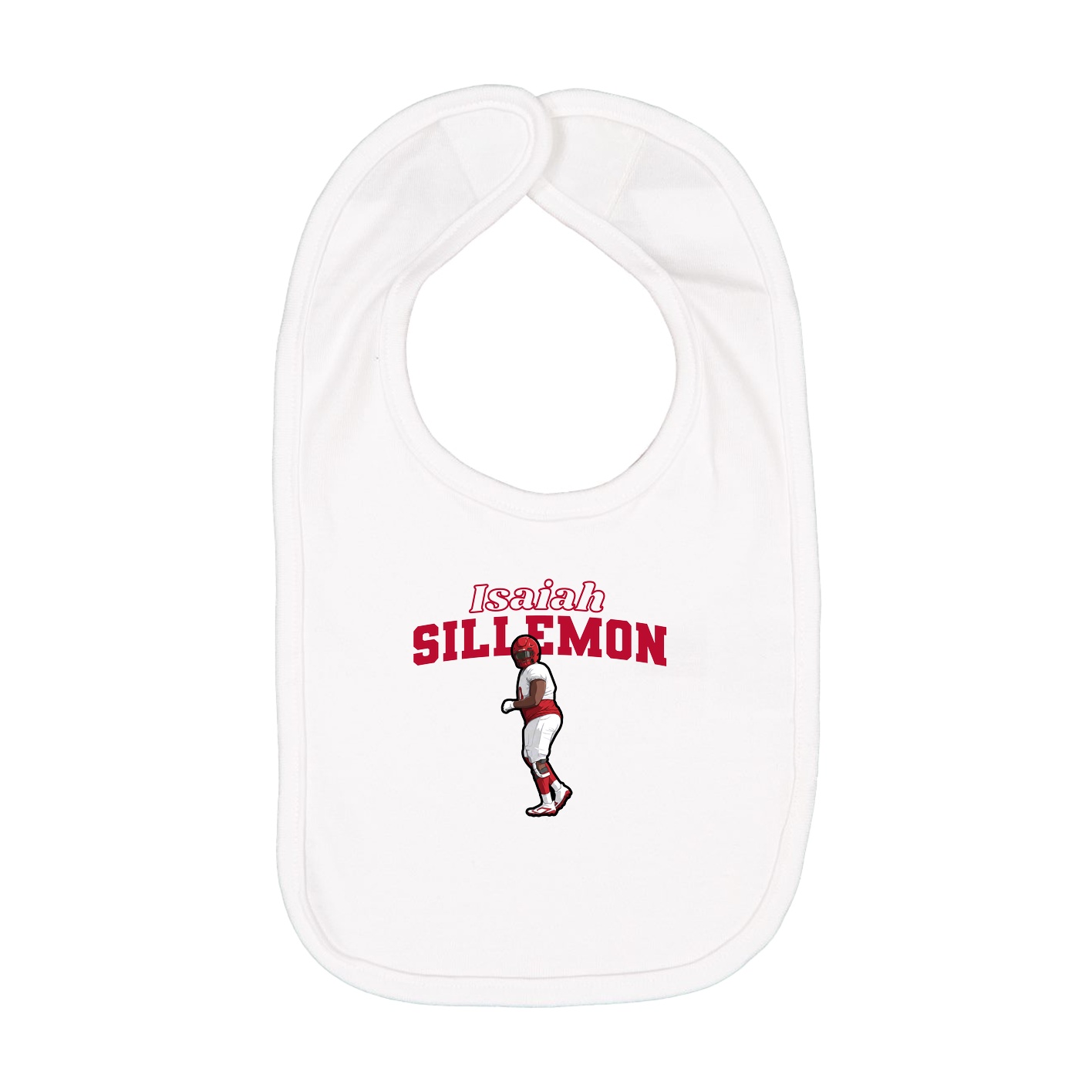 Infant Bib — Name Arch in White