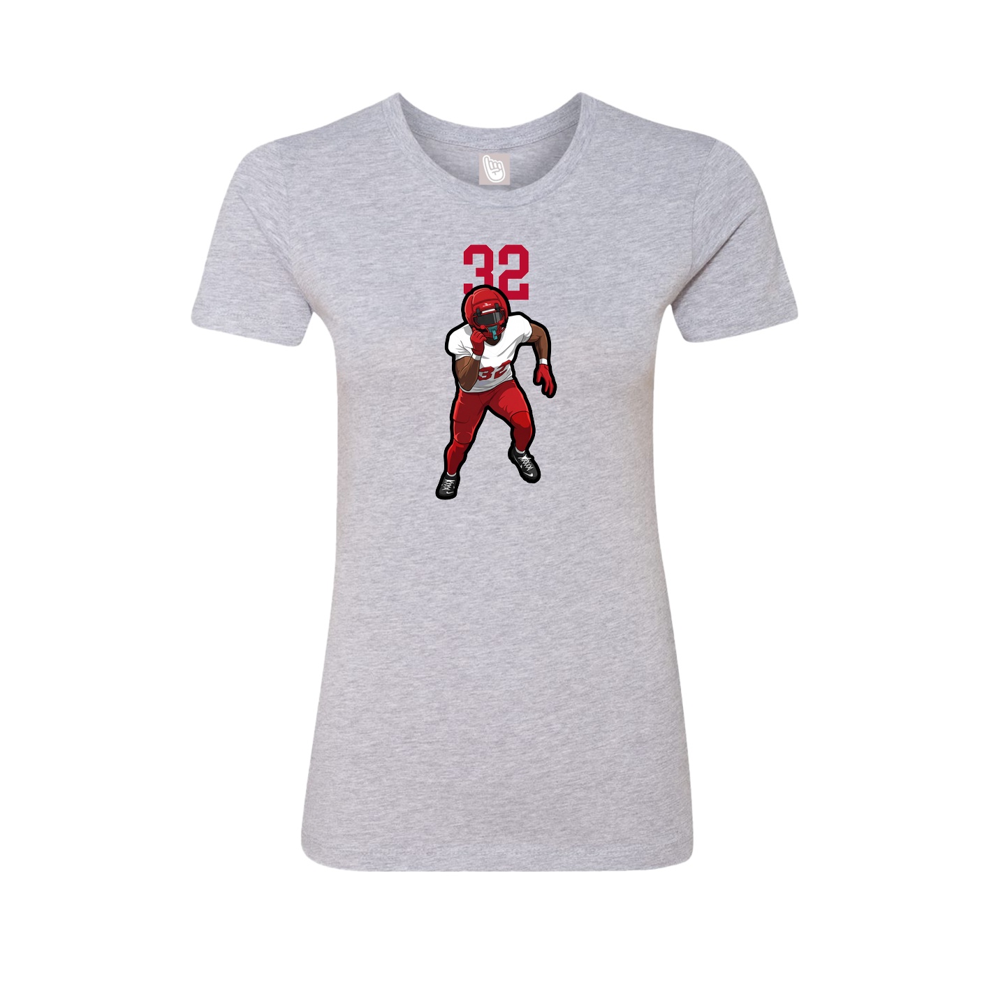 Fitted Women's Tee — Number Top in Grey