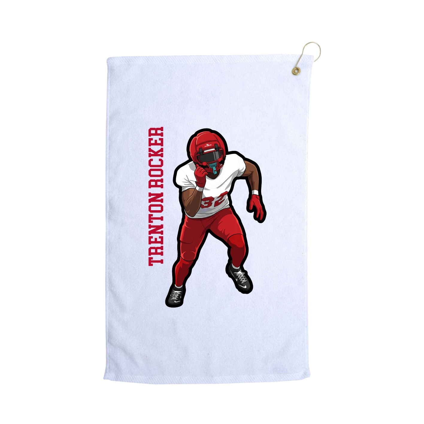 Golf Towel — Name Vertical in White