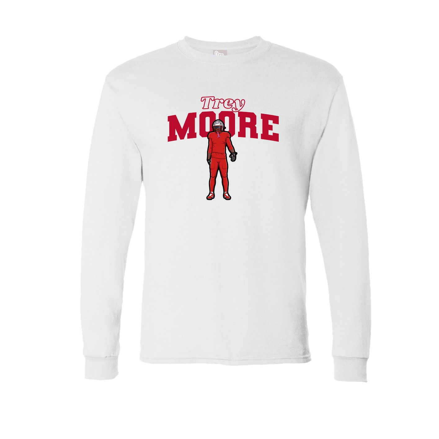 Long Sleeve Tee — Name Arch in White