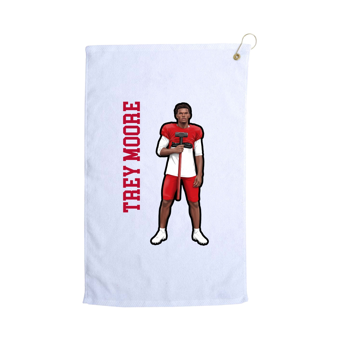Golf Towel — Name Vertical in White