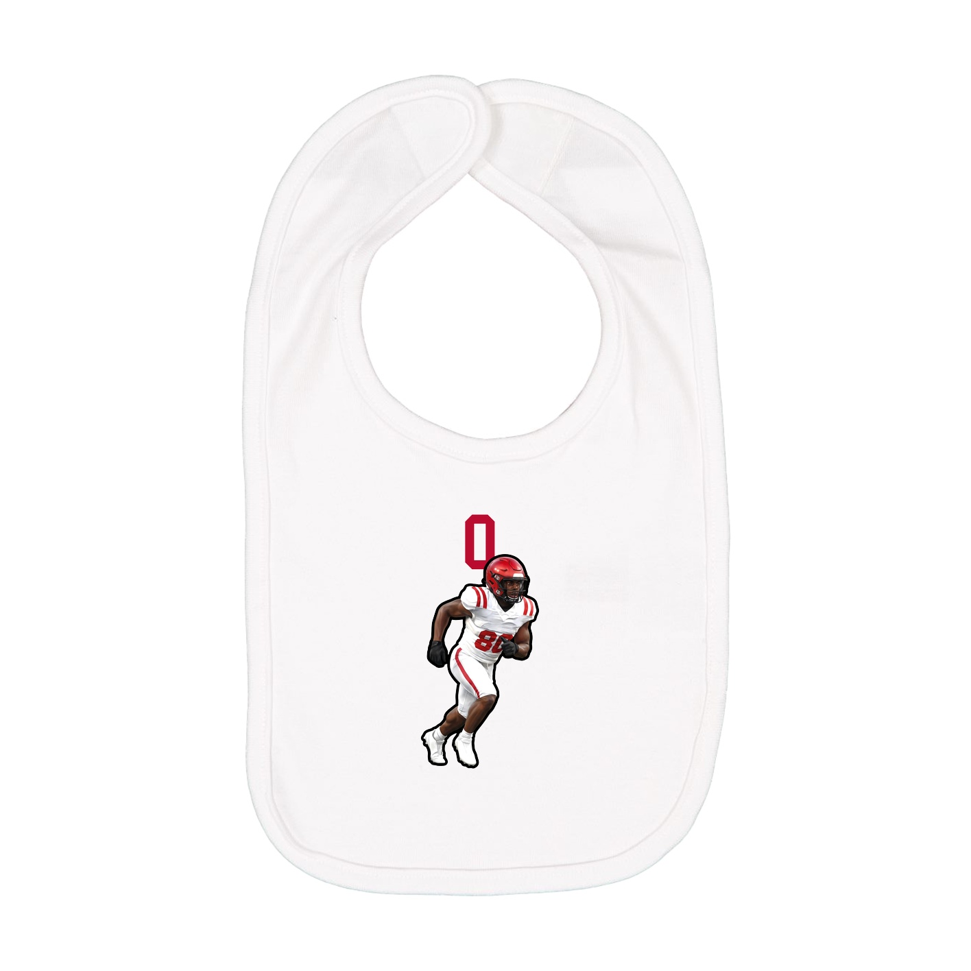 Infant Bib — Number Top in White