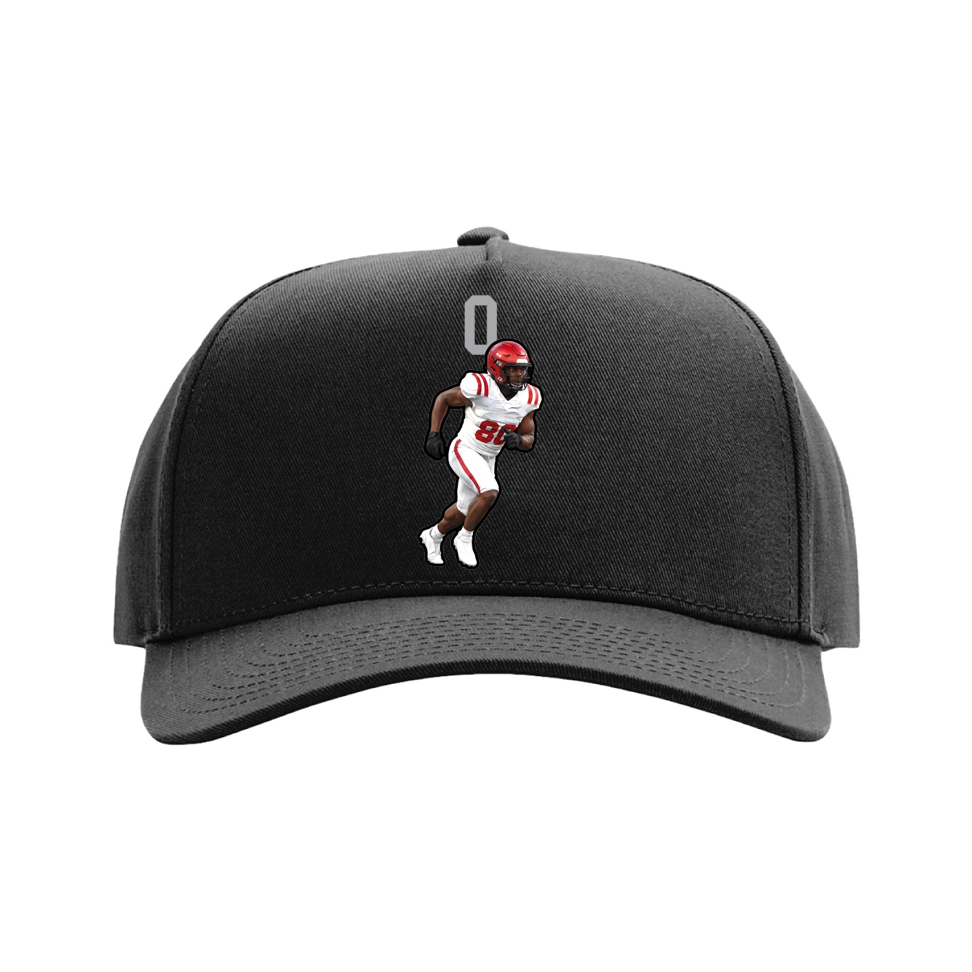 Full Fabric Five-Panel Champ Cap — Number Top in Black