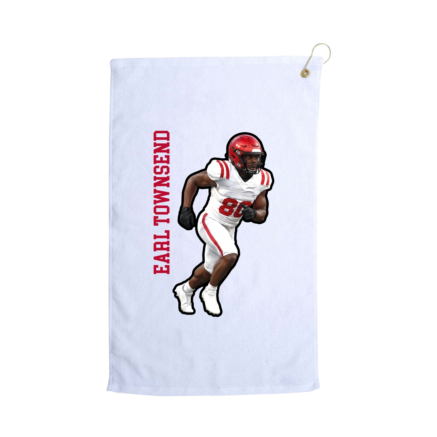 Golf Towel — Name Vertical in White