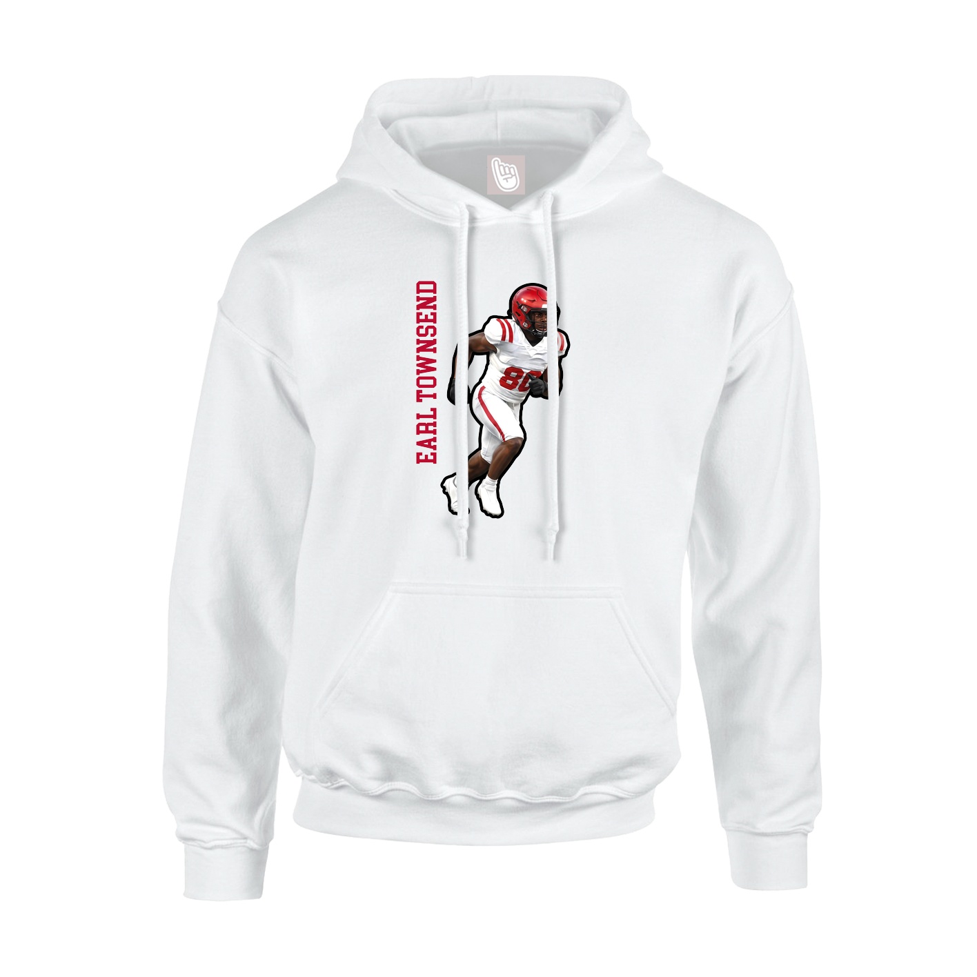 Youth Hoodie — Name Vertical in White