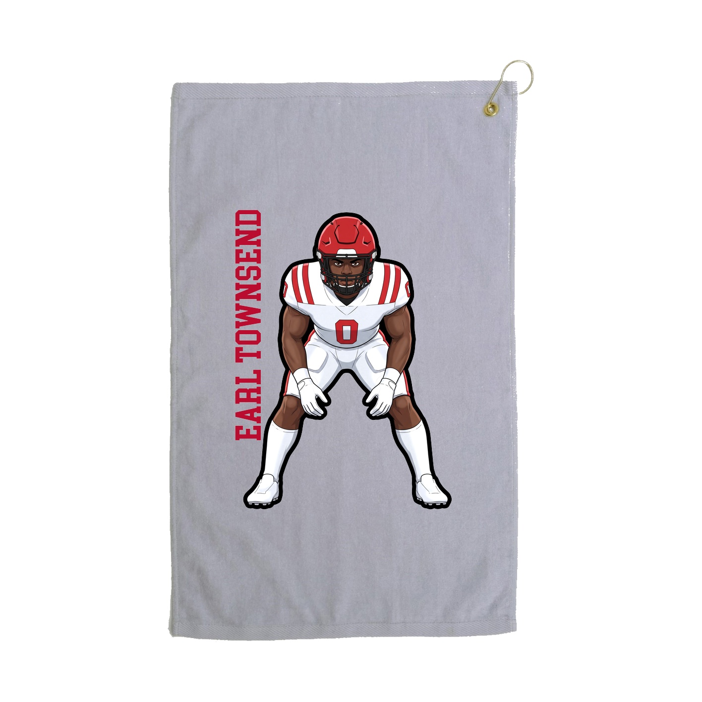 Golf Towel — Name Vertical in Grey
