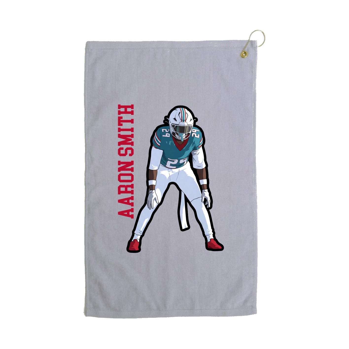 Golf Towel — Name Vertical in Grey