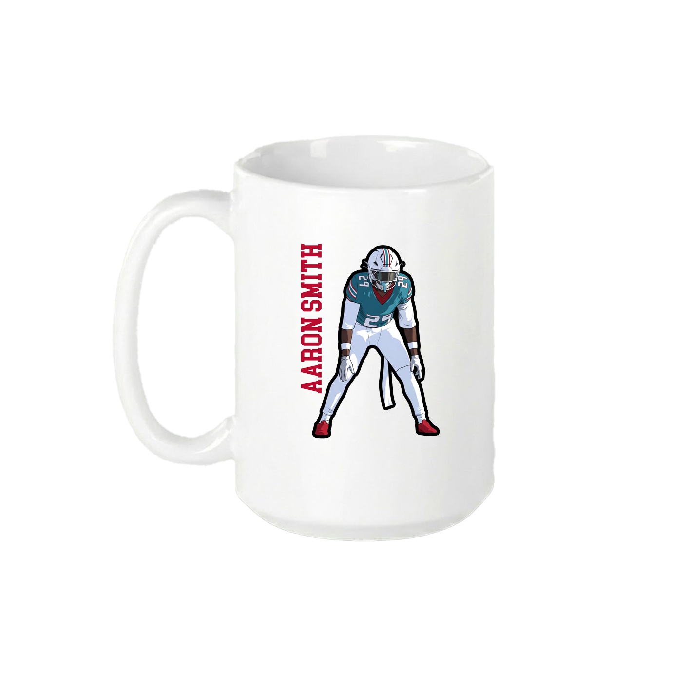 15oz Coffee Mug — Name Vertical in White