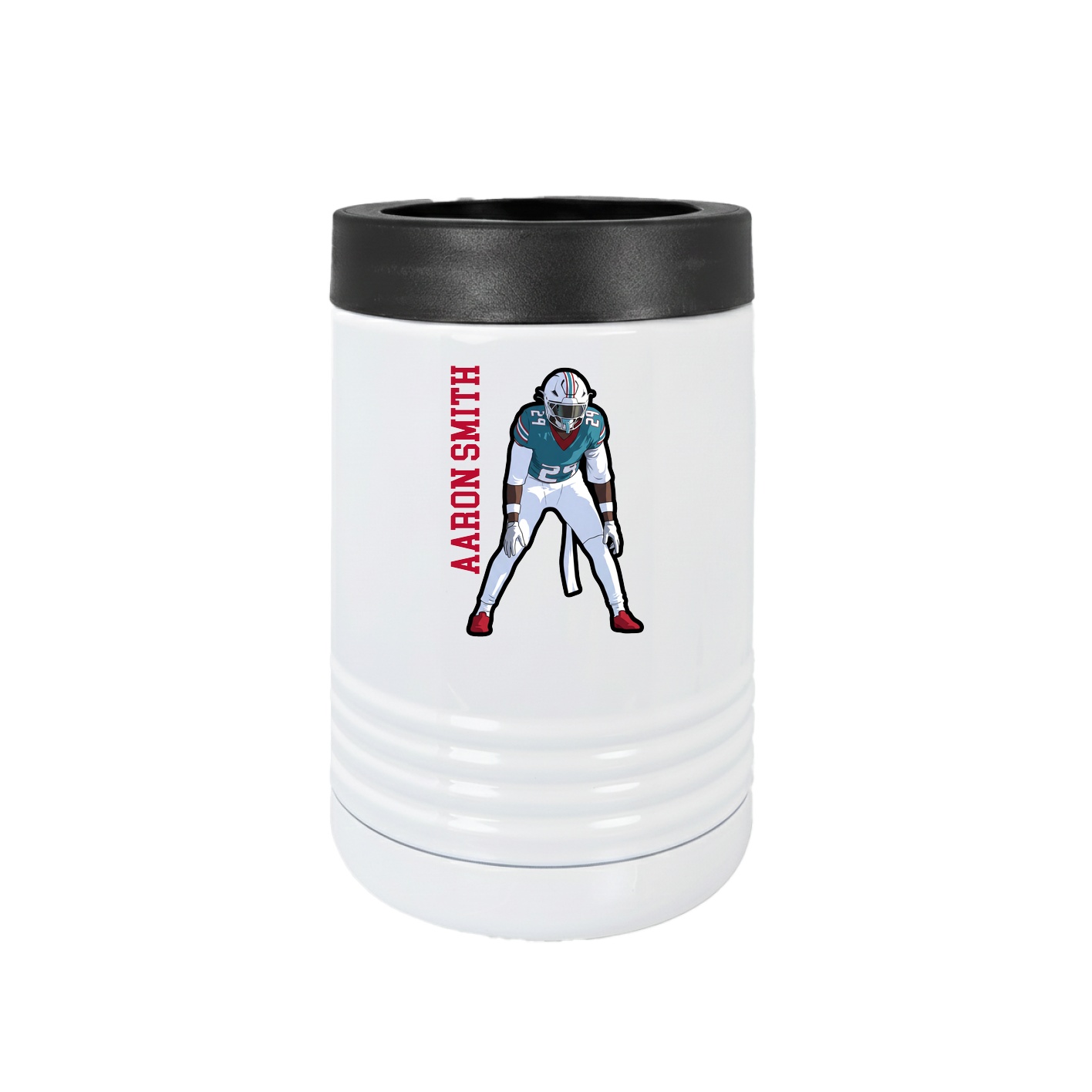 Beverage Holder — Name Vertical in White
