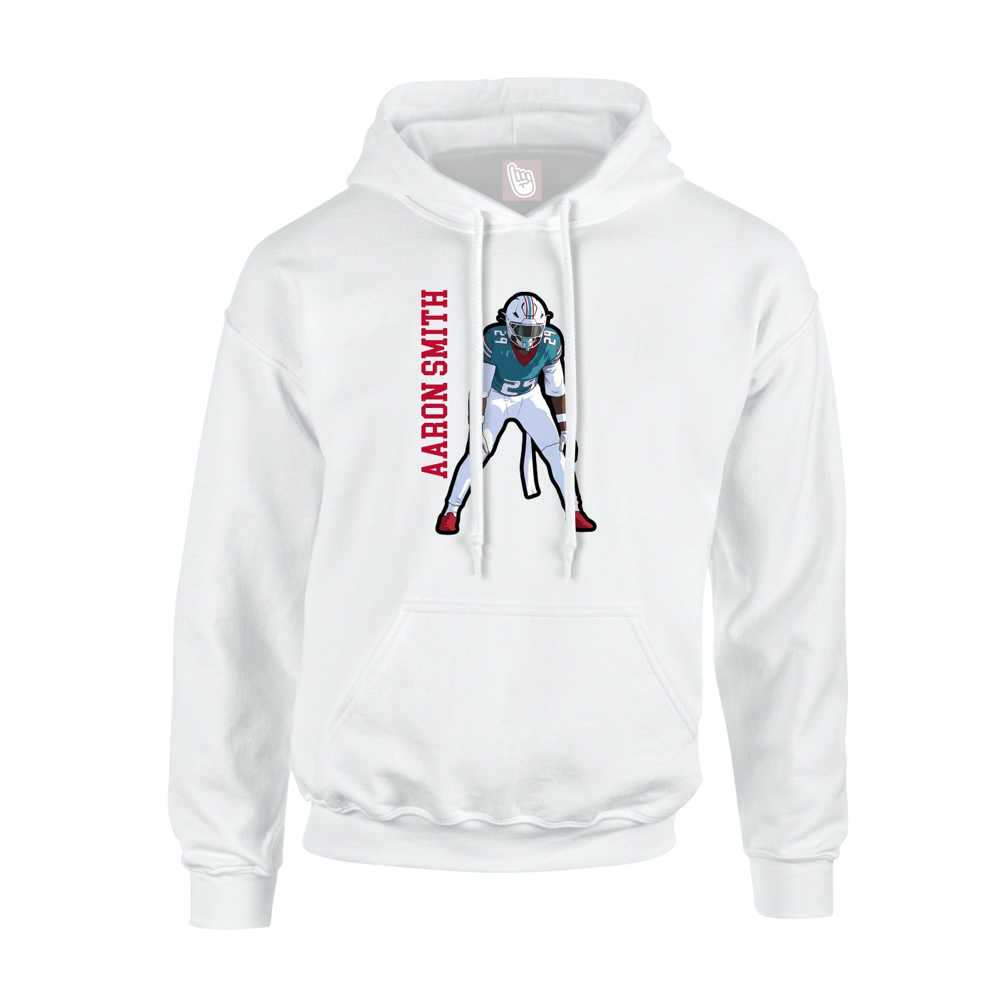 Hoodie — Name Vertical in White