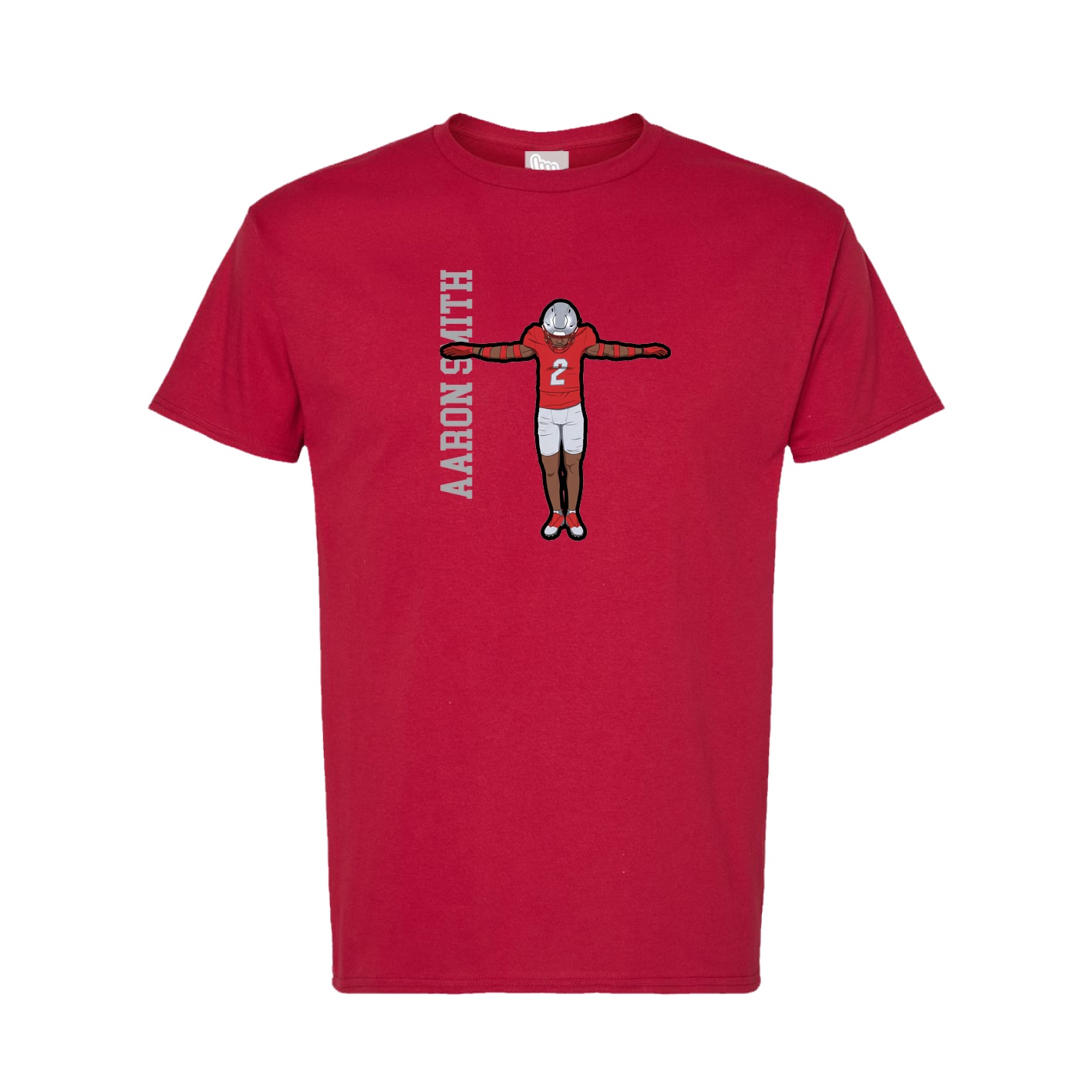 Tee — Name Vertical in Crimson
