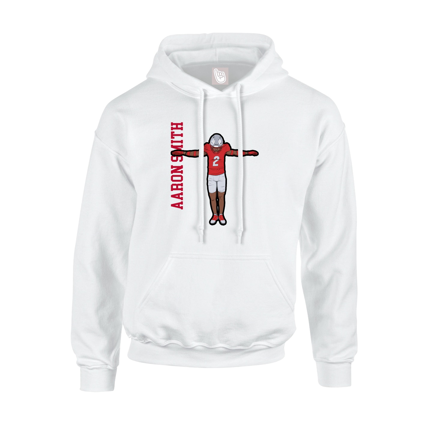 Youth Hoodie — Name Vertical in White