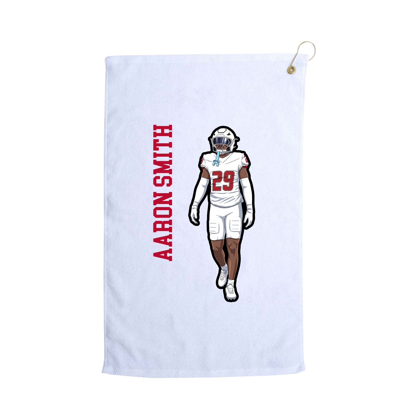 Golf Towel — Name Vertical in White