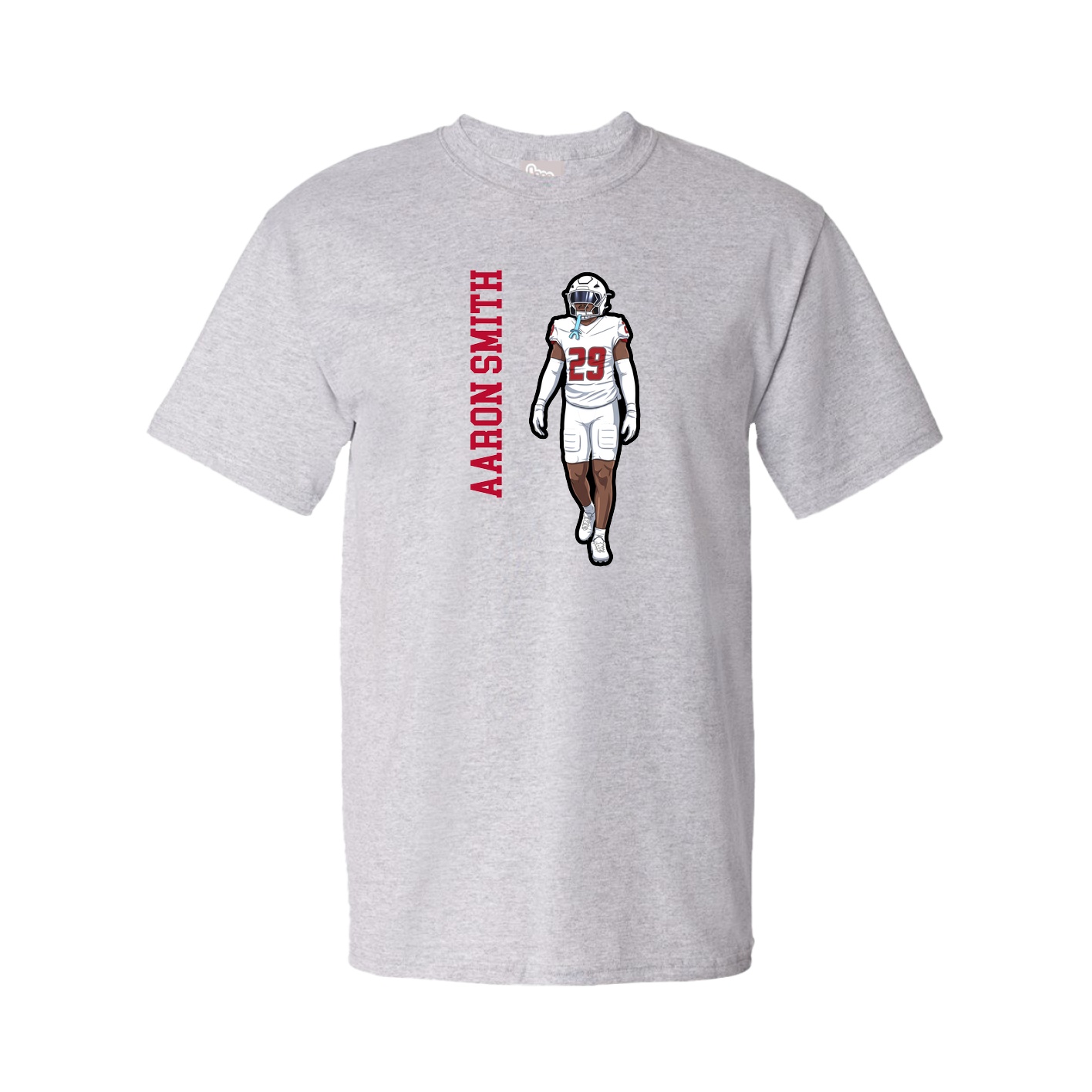 Tee — Name Vertical in Grey