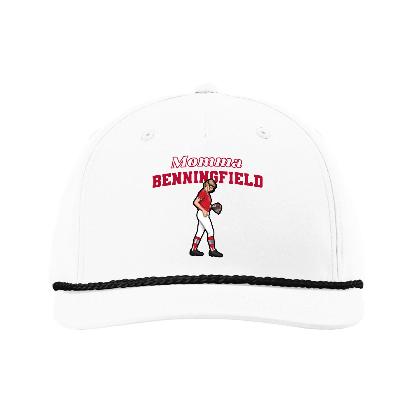 Five-Panel Classic Rope Cap — Mothers Day Block in White