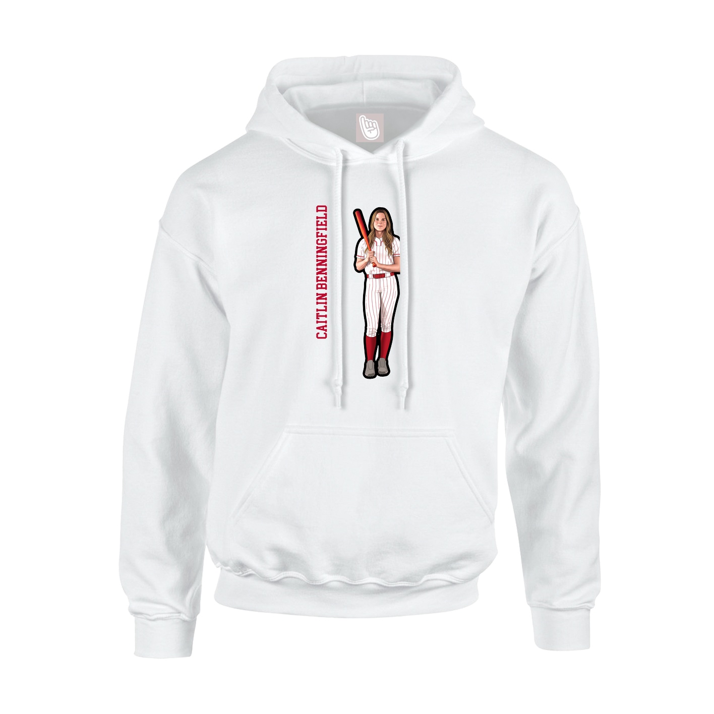 Hoodie — Name Vertical in White
