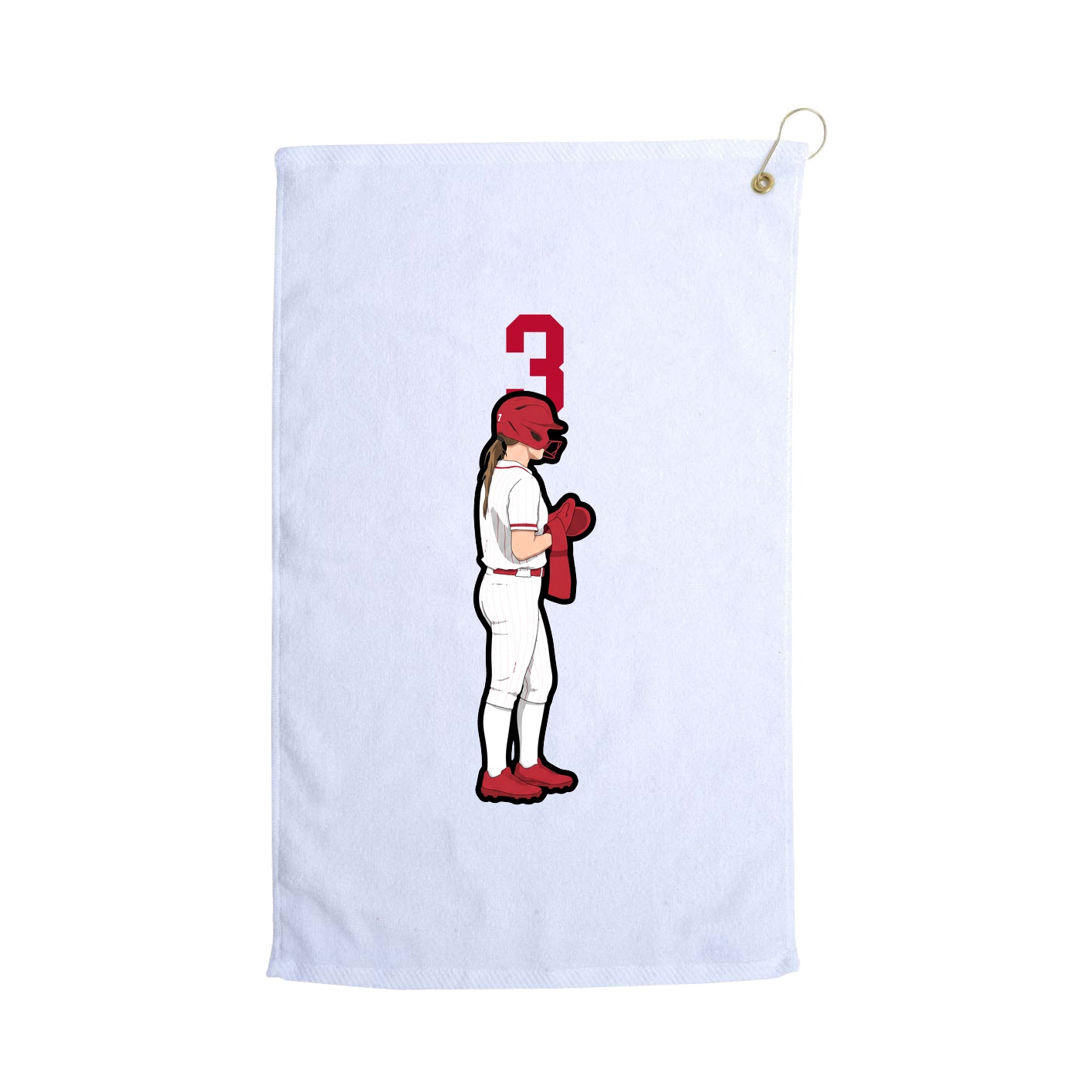 Golf Towel — Number Top in White