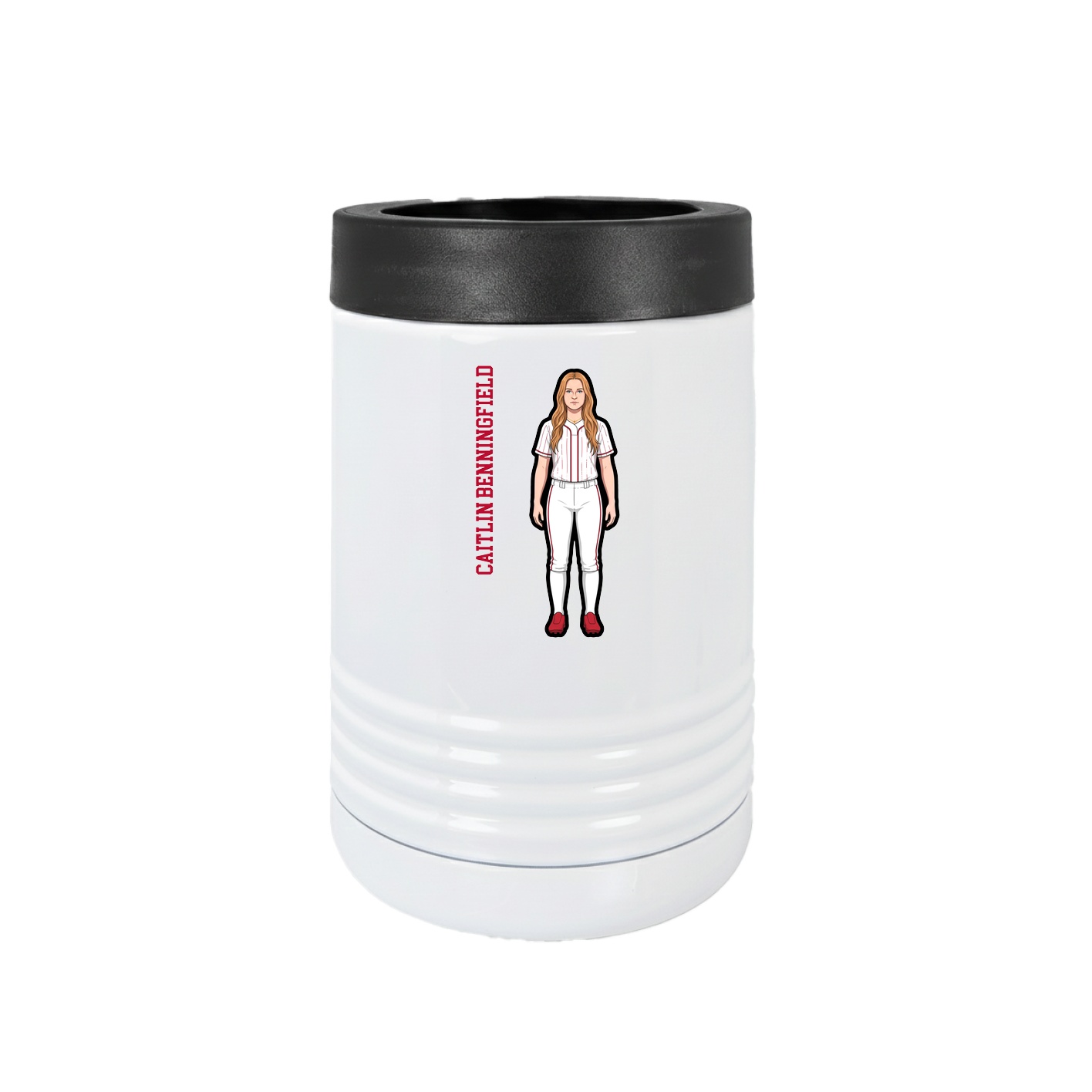 Beverage Holder — Name Vertical in White