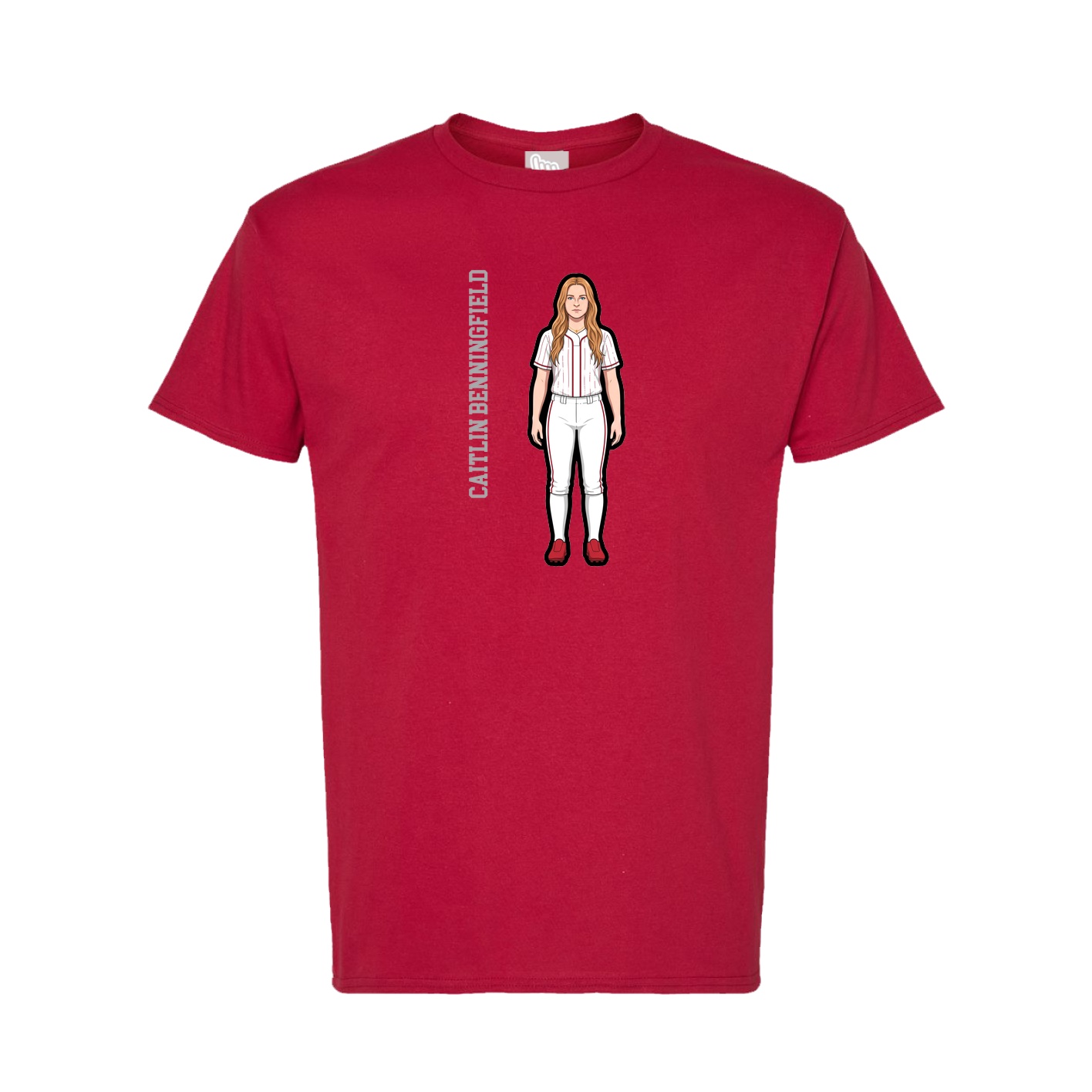 Tee — Name Vertical in Crimson