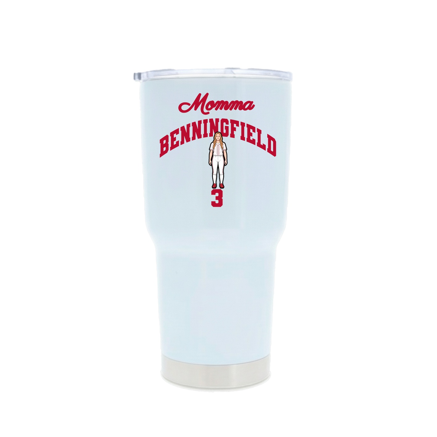 30oz Stainless Steel Tumbler — Mothers Day Arch in White