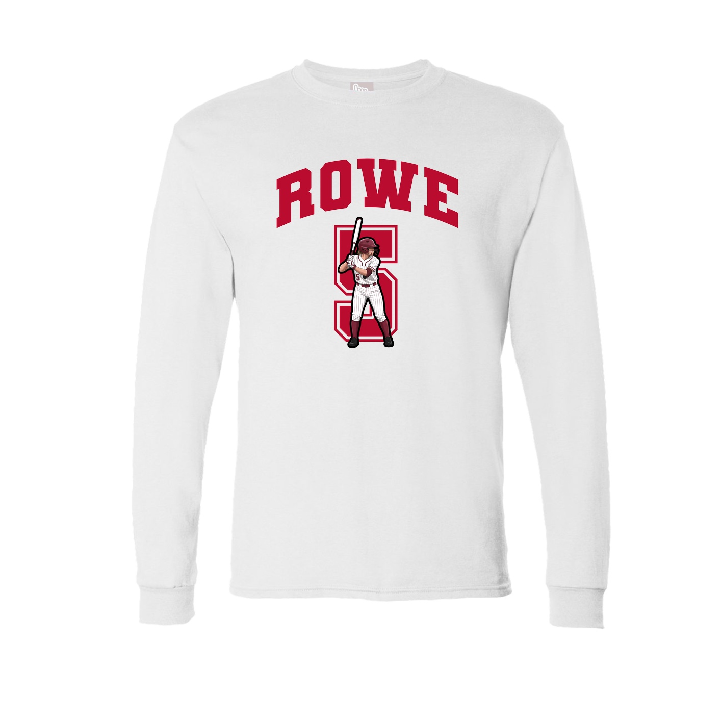 Long Sleeve Tee — Number in White
