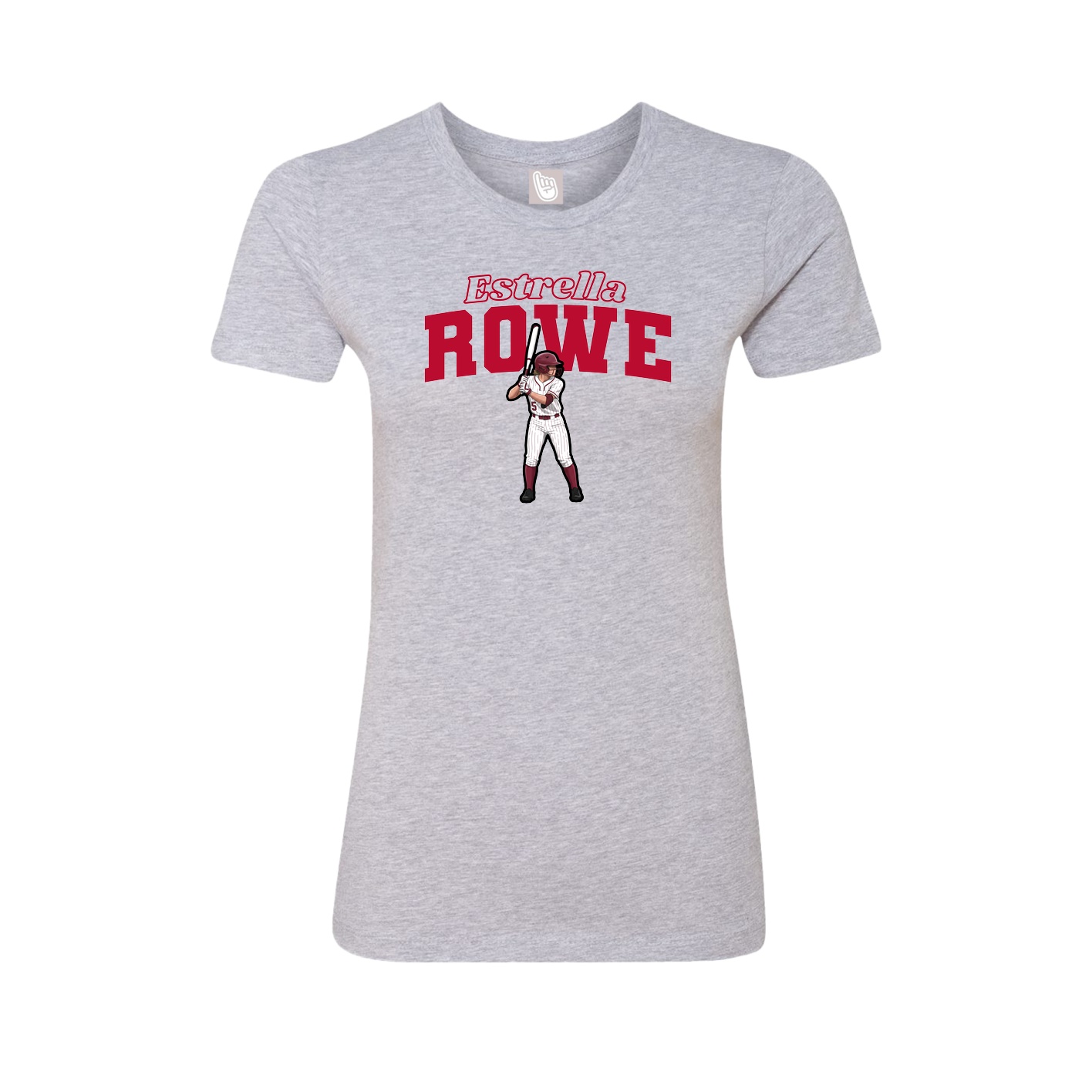 Fitted Women's Tee — Name Arch in Grey