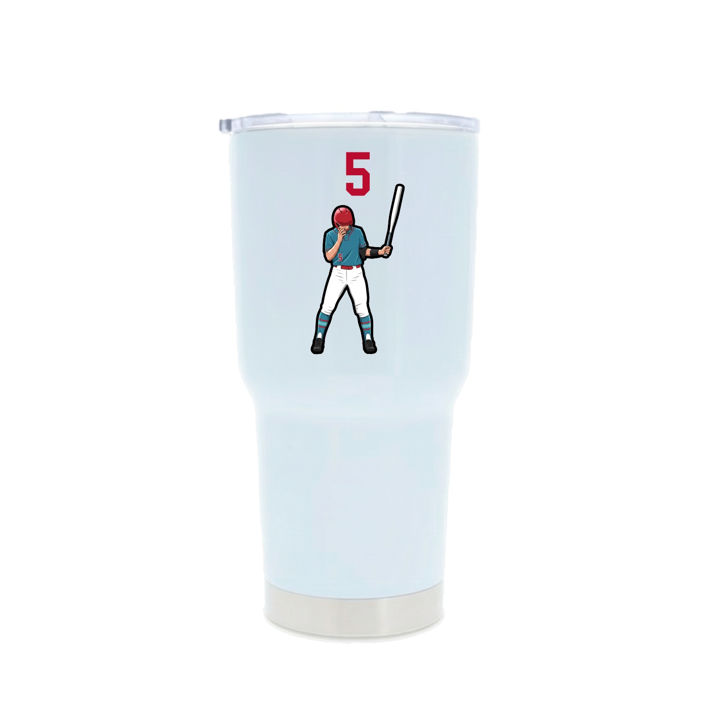 30oz Stainless Steel Tumbler — Number Top in White