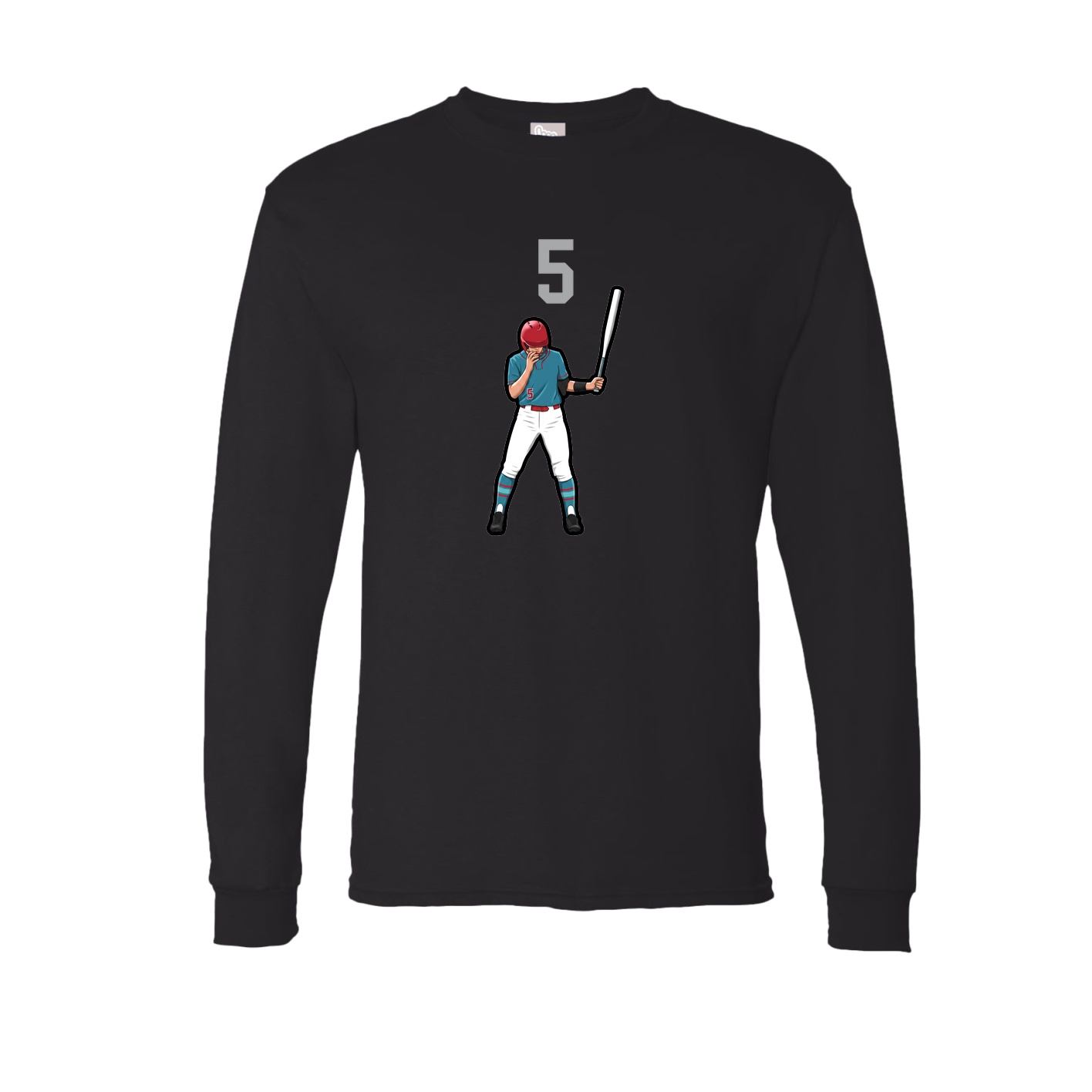 Long Sleeve Tee — Number Top in Black