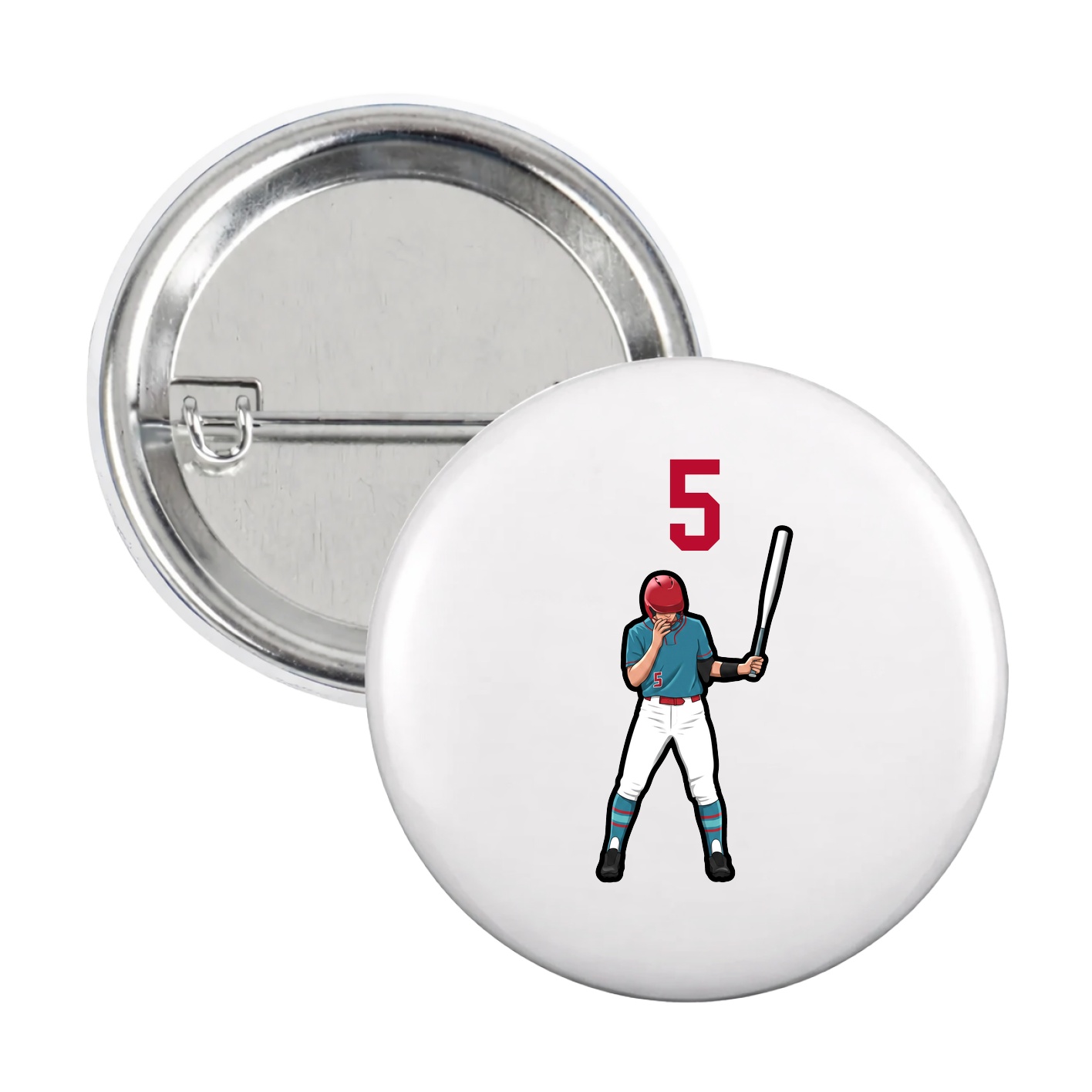 Game Day Button — Number Top in White