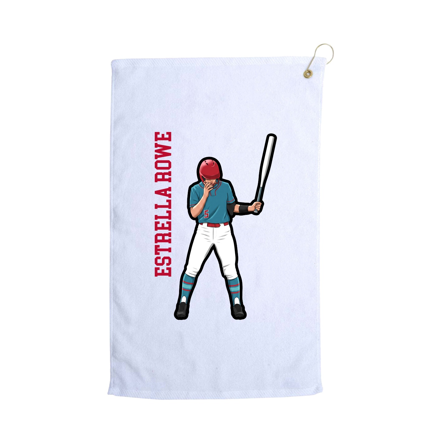 Golf Towel — Name Vertical in White